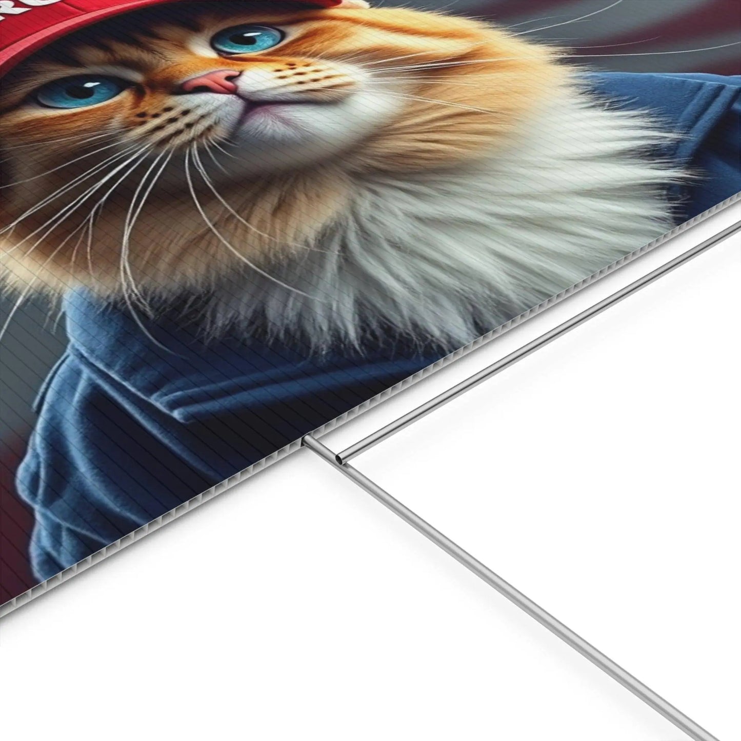 Yard Sign - Cats stand with Trump - Galvaleos