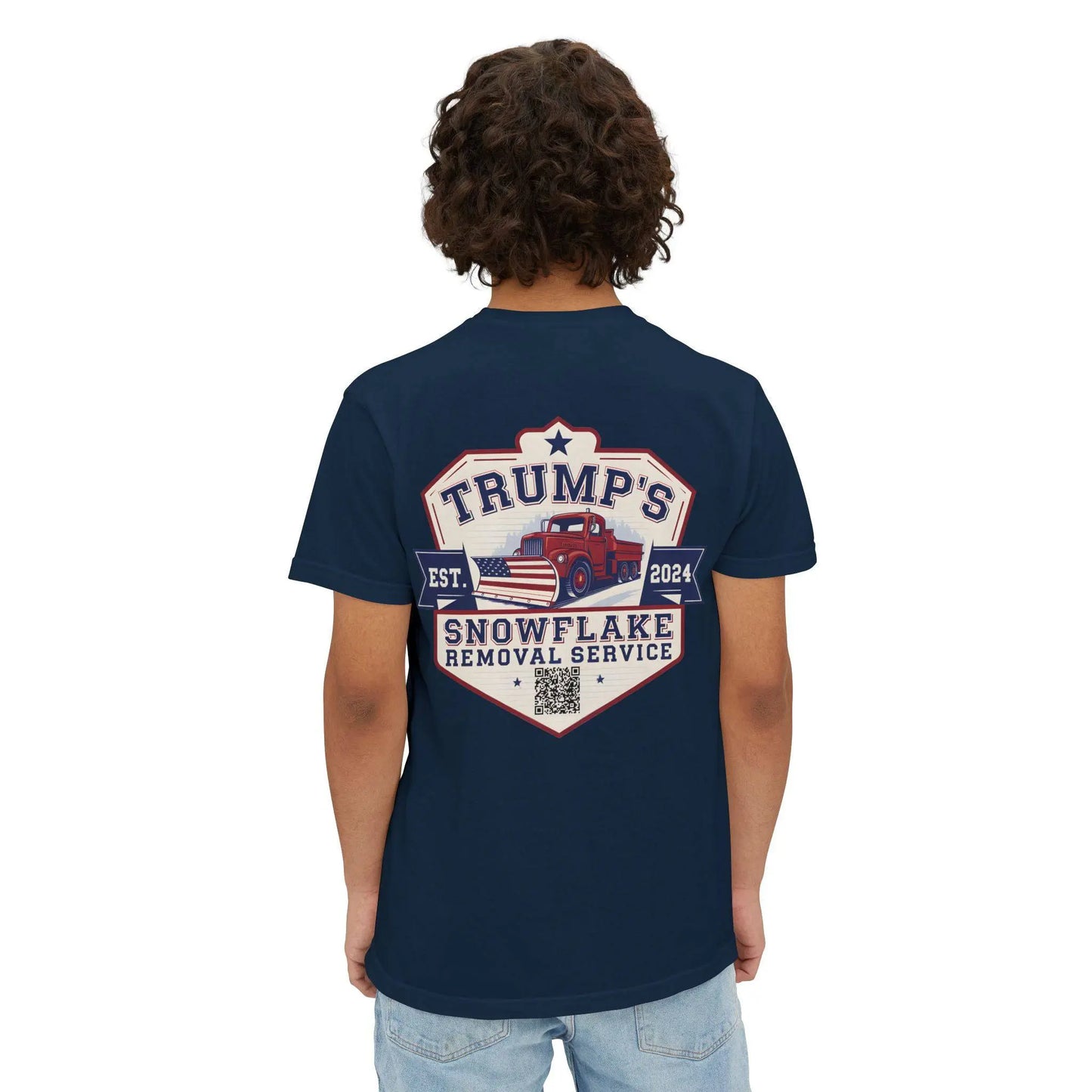 Trump Snowflake Removal QR Code, Trump YMCA Dance, Comfort Colors Unisex Pocket Tshirt - Galvaleos