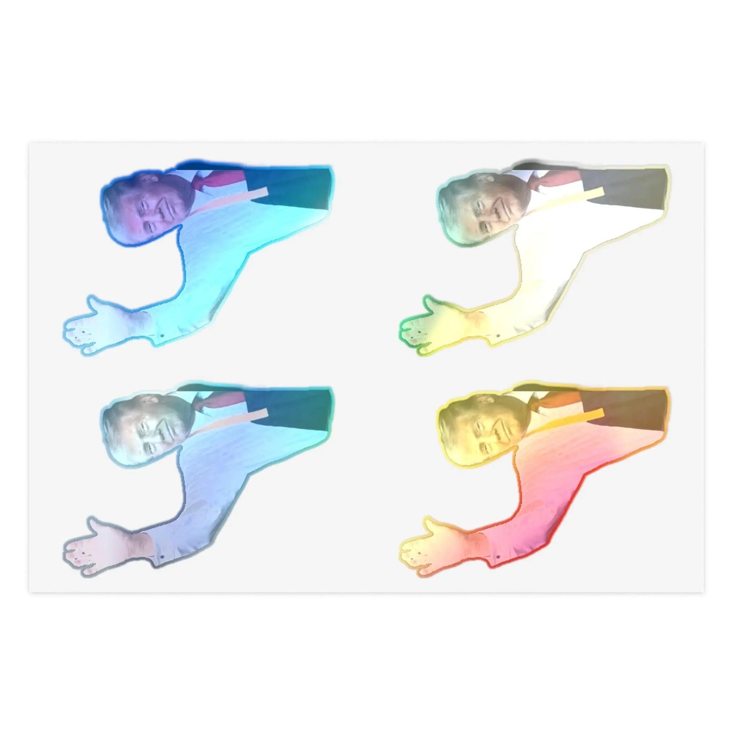 Trump Wave, McDonalds Trump, Funny Trump Stickers, Trump Presidential Election, Trump Humor Sticker Sheet - Galvaleos Galvaleos Galvaleos 6" × 4" / Holographic / Die-Cut Printify Paper products Trump Wave, McDonalds Trump, Funny Trump Stickers, Trump Presidential Election, Trump Humor Sticker Sheet