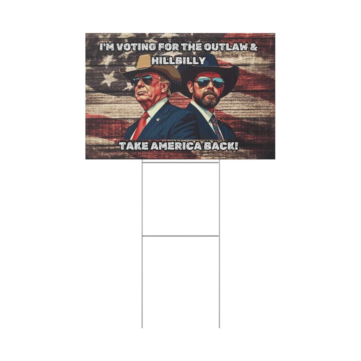 Trump Vance Yard Sign, Trump Vance 2024, Take America Back, Outlaw Hillbilly, Patriotic Sign, MAGA - Galvaleos