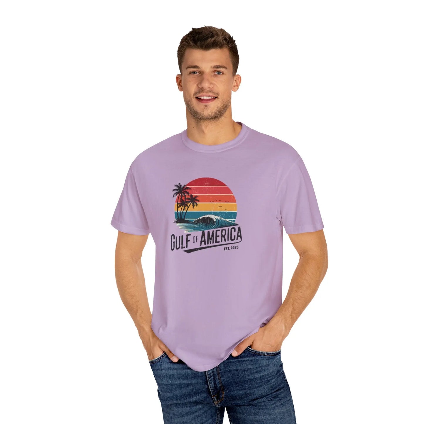 Gulf of America Garment-Dyed T-shirt, Beach Vibes Tee, Summer Apparel, Travel Shirt, Vacation Gift, Unisex Style - Galvaleos