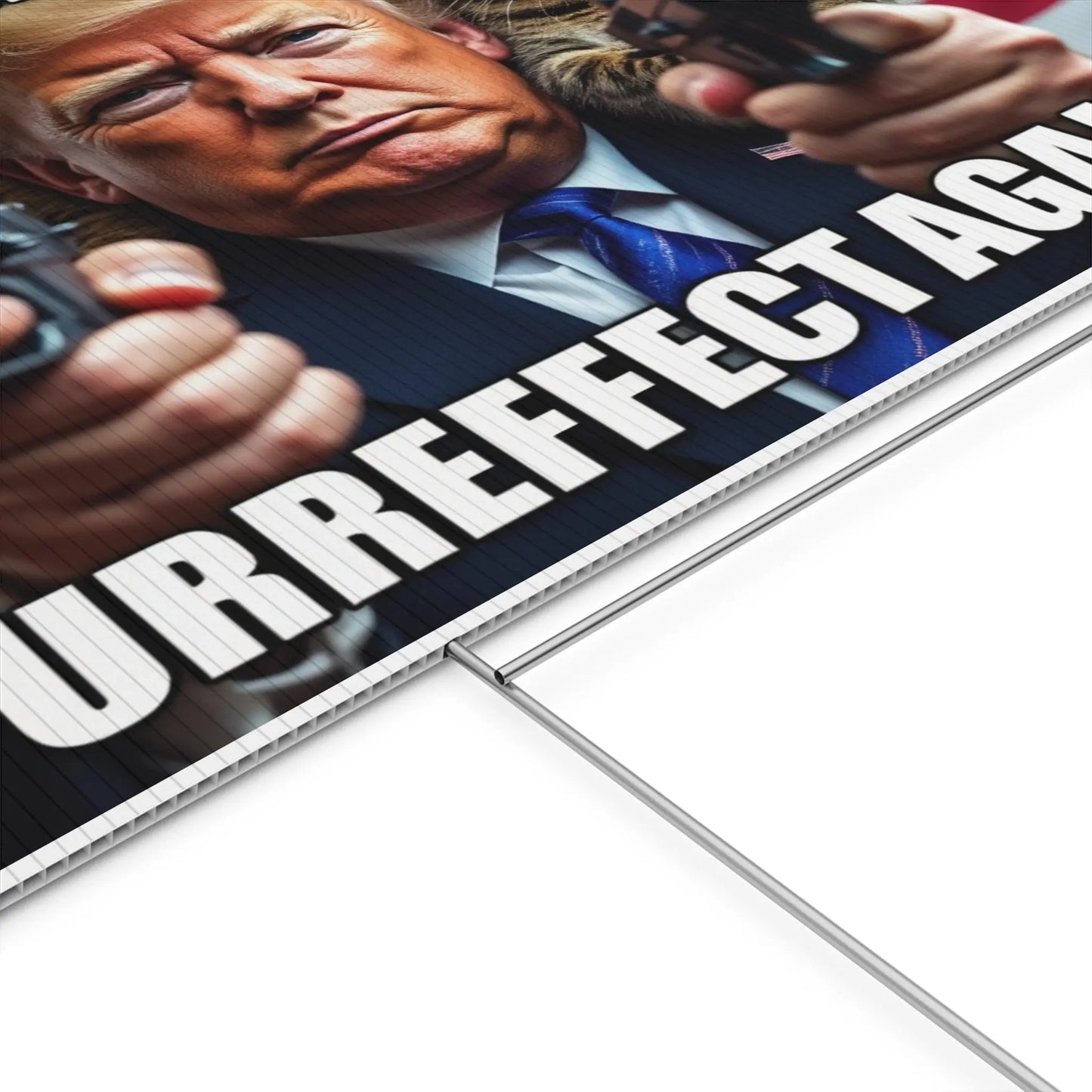 Yard Sign - Make America Puuurreffect Again Trump MAGA Cat - Galvaleos
