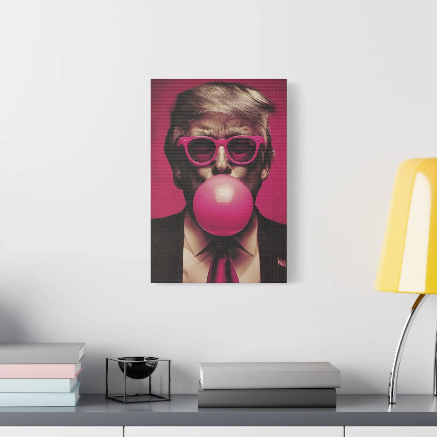 Donald Trump Bubble Gum Art - Stretched Canvas - Galvaleos