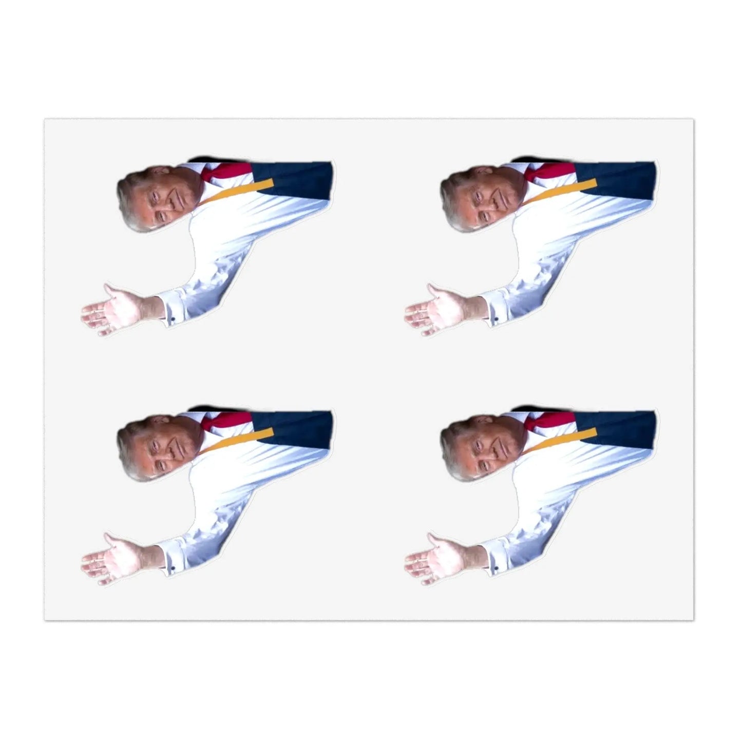 Trump Wave, McDonalds Trump, Funny Trump Stickers, Trump Presidential Election, Trump Humor Sticker Sheet - Galvaleos Galvaleos Galvaleos 11" × 8.5" / Transparent / Die-Cut Printify Paper products Trump Wave, McDonalds Trump, Funny Trump Stickers, Trump Presidential Election, Trump Humor Sticker Sheet