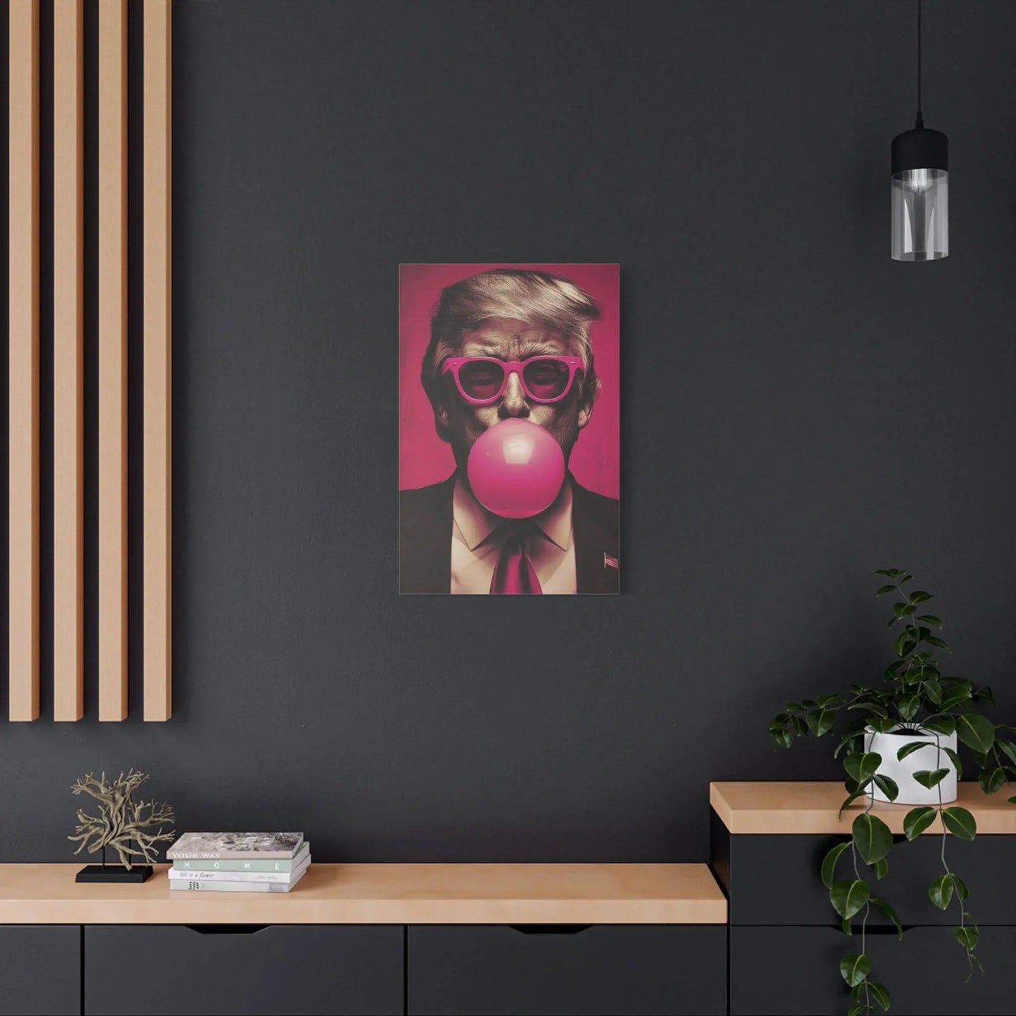 Donald Trump Bubble Gum Art - Stretched Canvas - Galvaleos