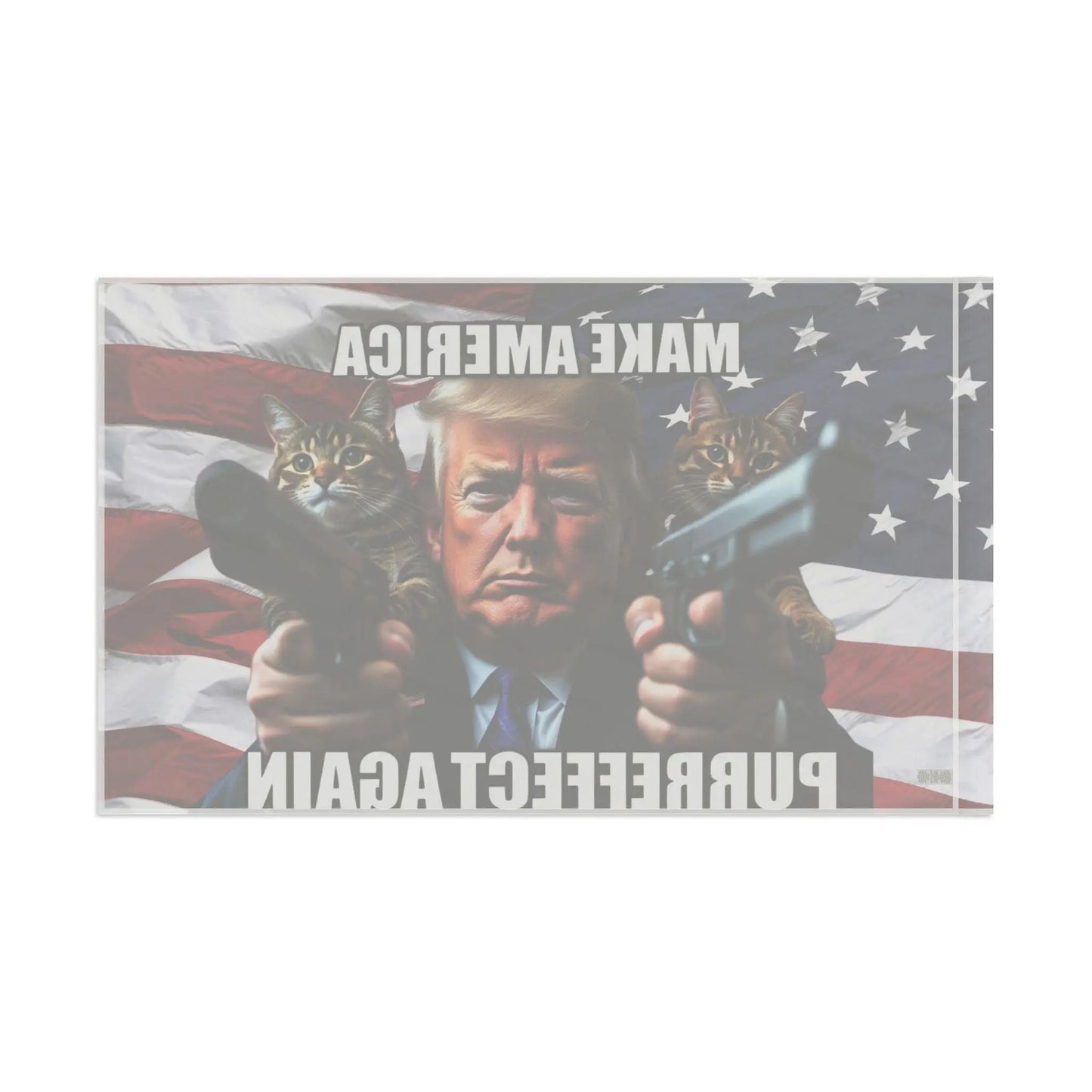 Trump Cat American Flag, Make America Purrfect Again, Patriotic, USA - Galvaleos