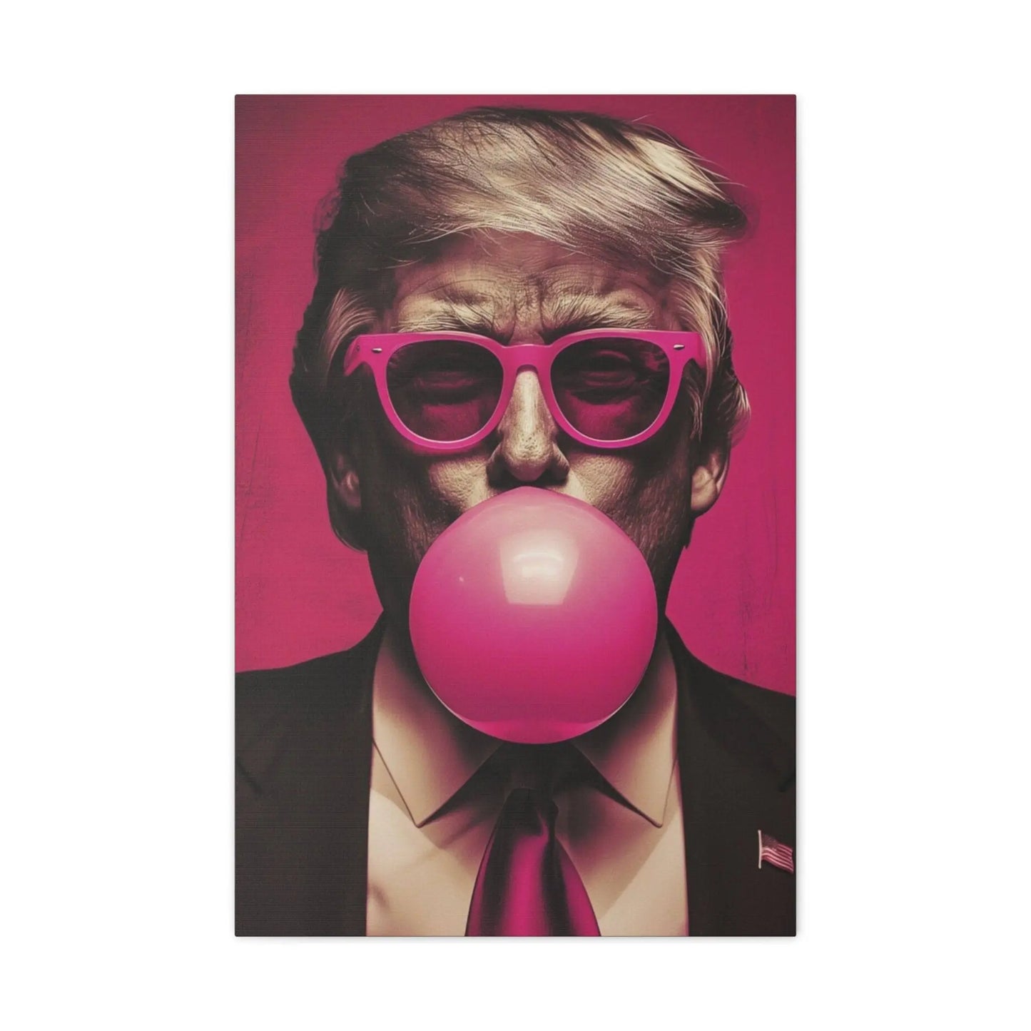 Donald Trump Bubble Gum Art - Stretched Canvas - Galvaleos
