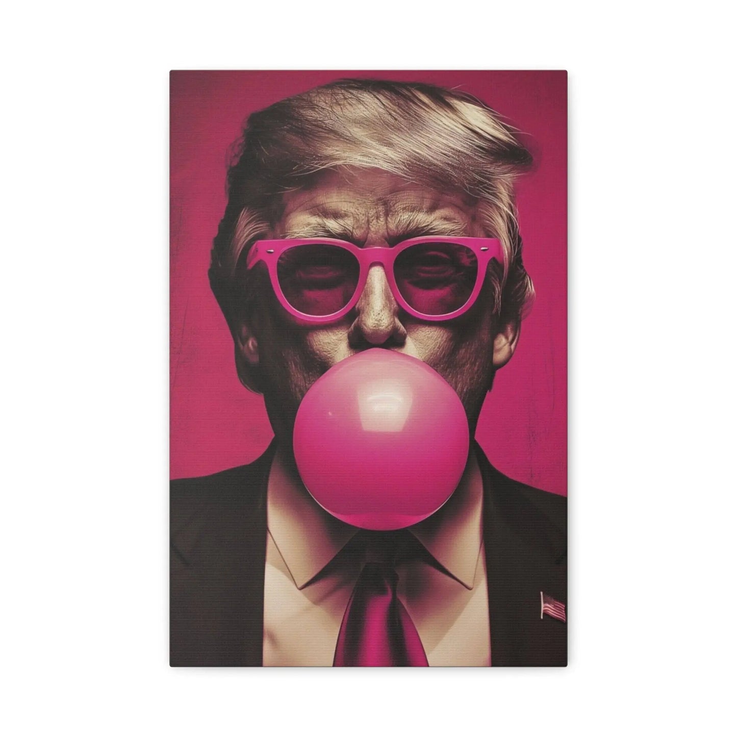 Donald Trump Bubble Gum Art - Stretched Canvas - Galvaleos