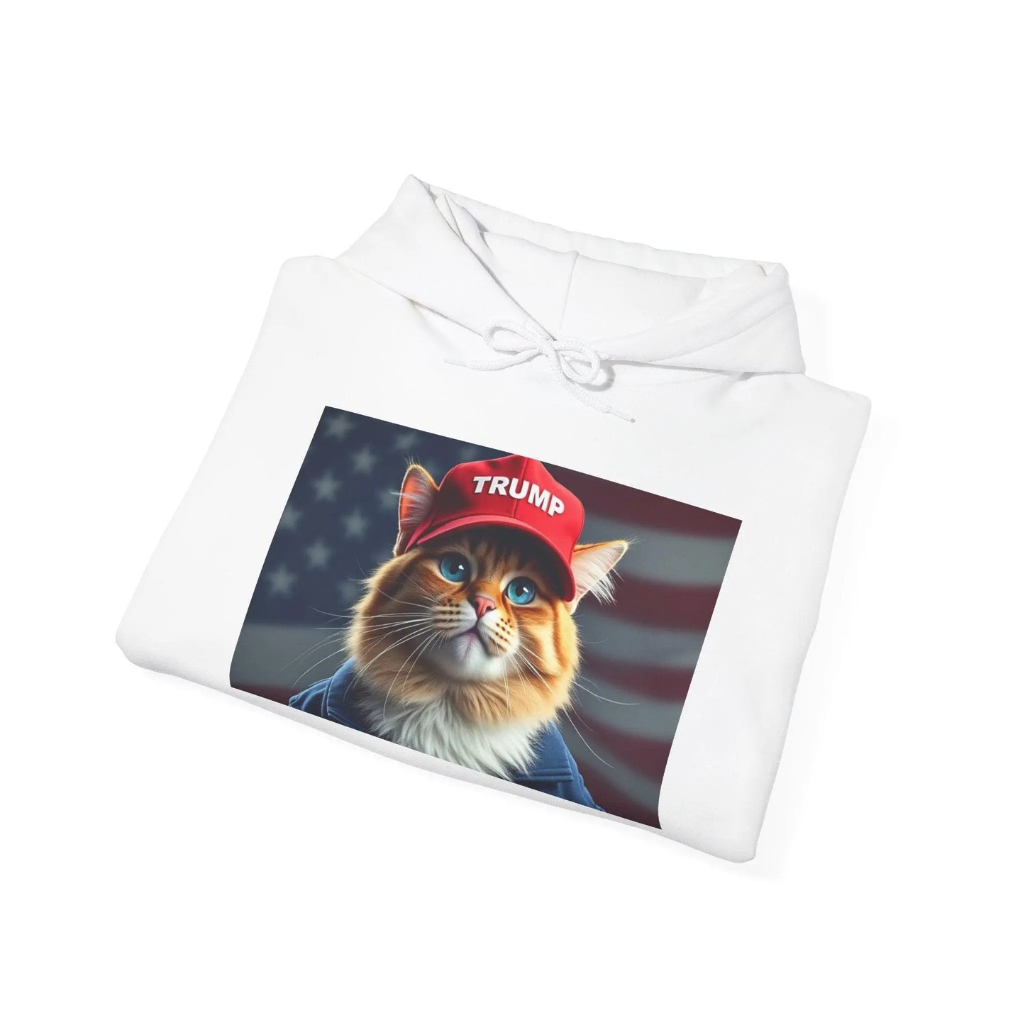 MAGA Cat Trump Hat Unisex Heavy Blend™ Hooded Sweatshirt - Galvaleos