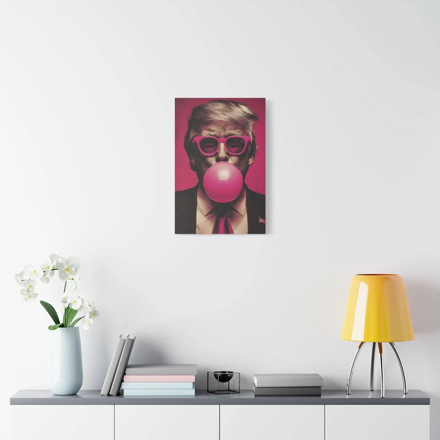 Donald Trump Bubble Gum Art - Stretched Canvas - Galvaleos