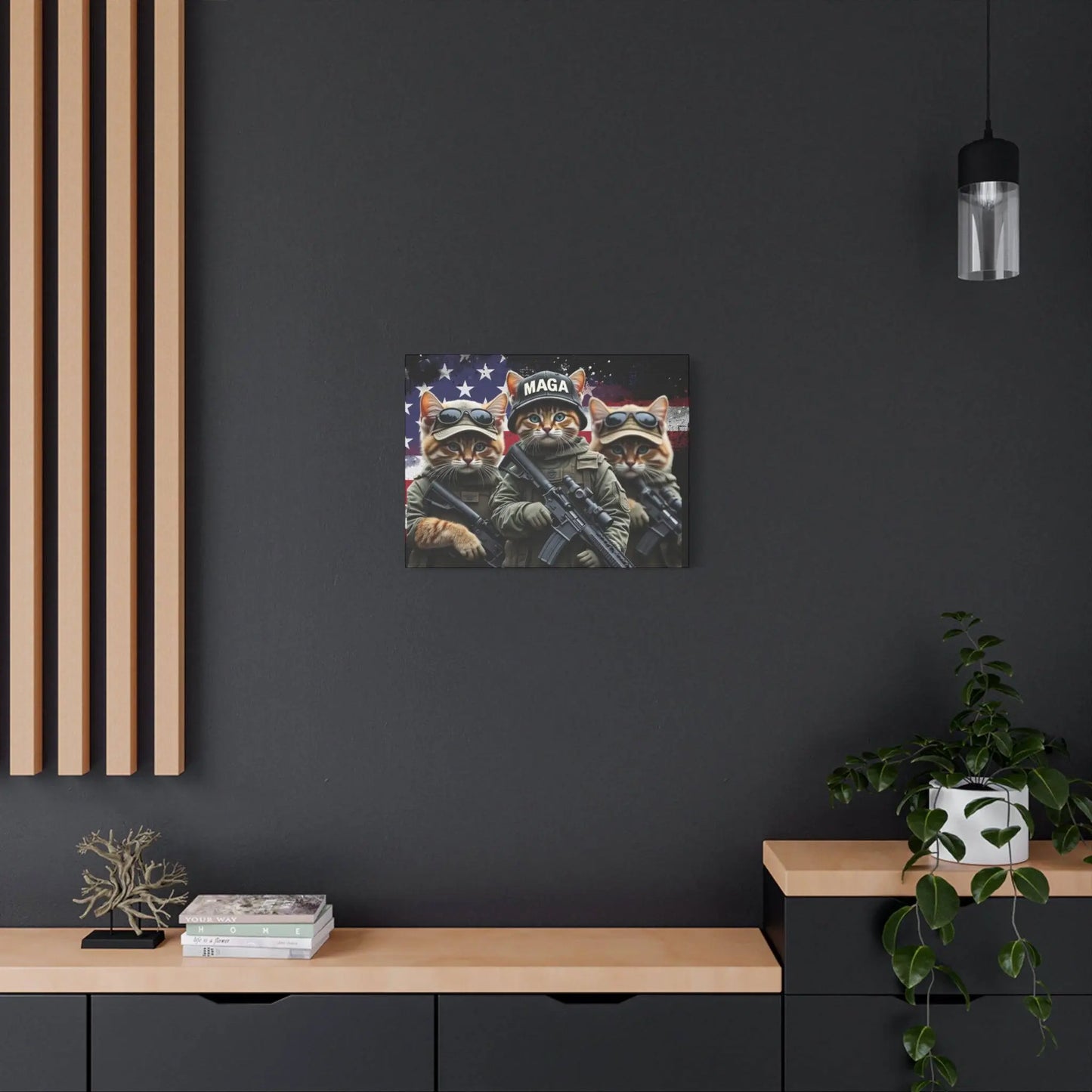 MAGA Tactical Military Cats, Trump, Patriotic Canvas - Canvas Print - Galvaleos