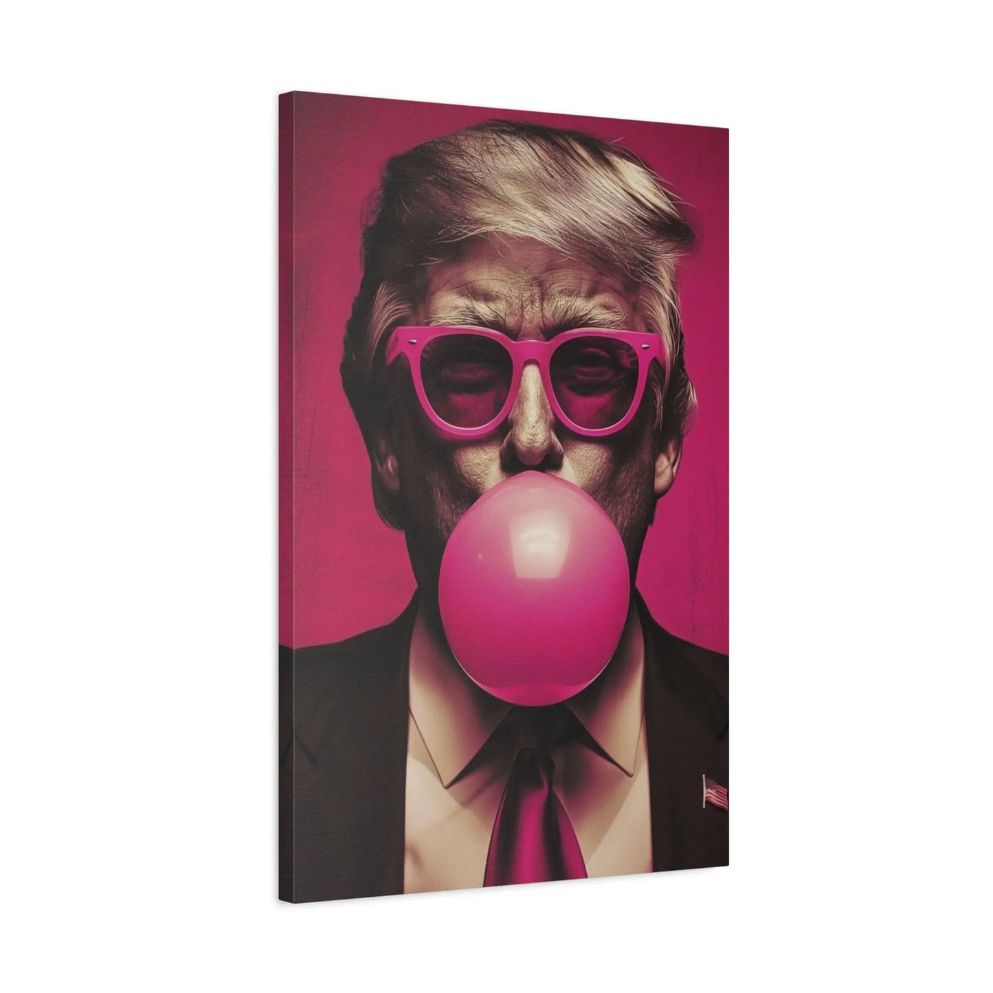 Donald Trump Bubble Gum Art - Stretched Canvas - Galvaleos