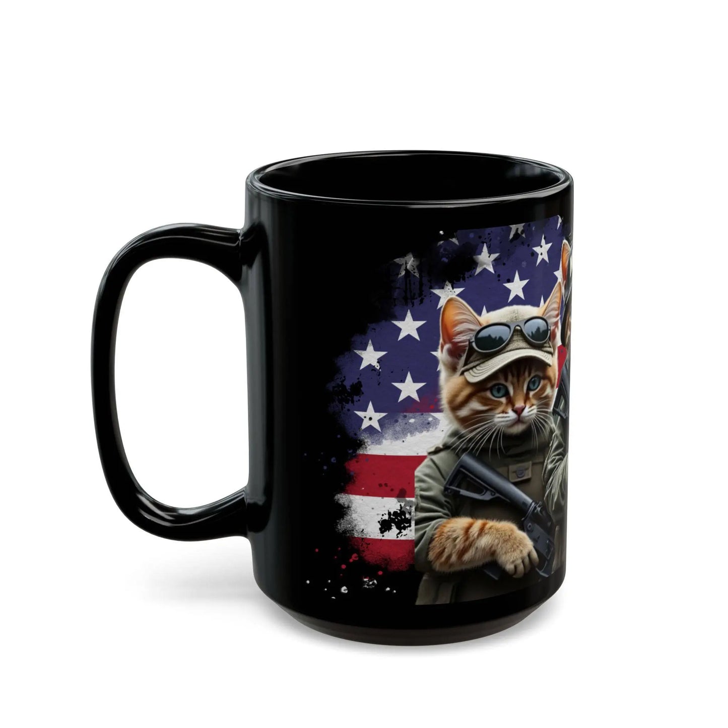 MAGA Military Cats, Patriotic USA Mug - Galvaleos