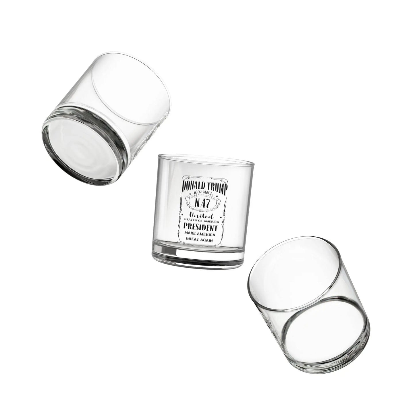 Trump Rocks Glass, Jack Daniels theme - Whiskey Glass - Galvaleos