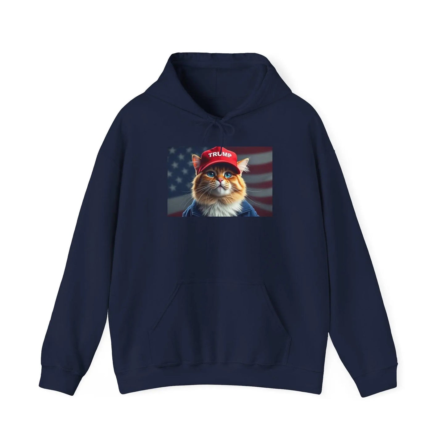 MAGA Cat Trump Hat Unisex Heavy Blend™ Hooded Sweatshirt - Galvaleos