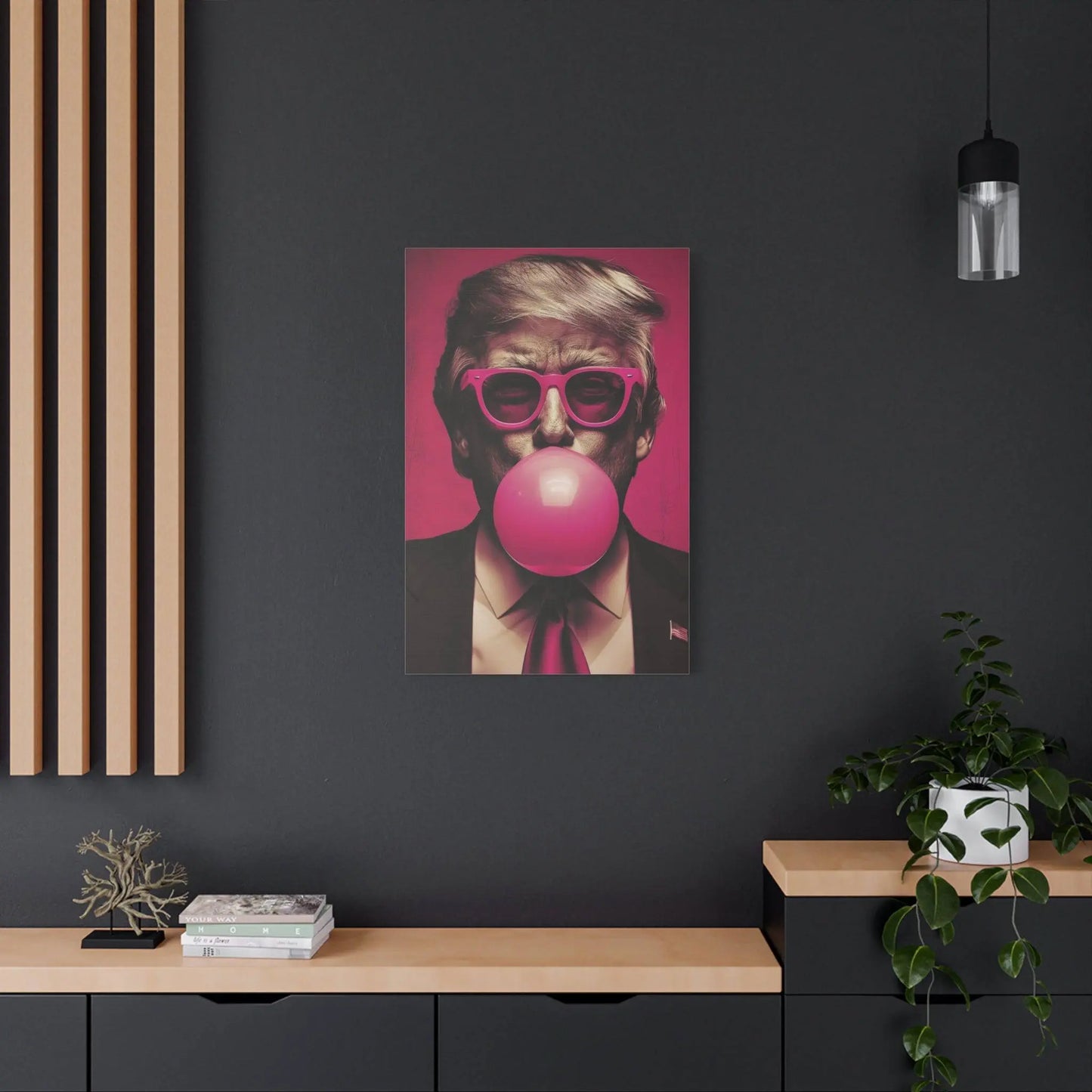 Donald Trump Bubble Gum Art - Stretched Canvas - Galvaleos