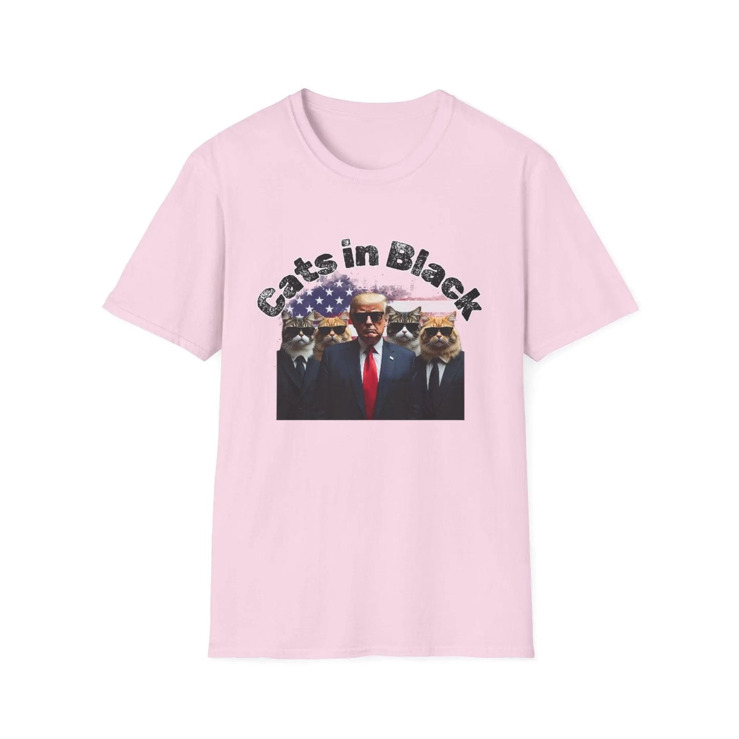 Trump with the Cats in Black MAGA Unisex Tshirt - Galvaleos