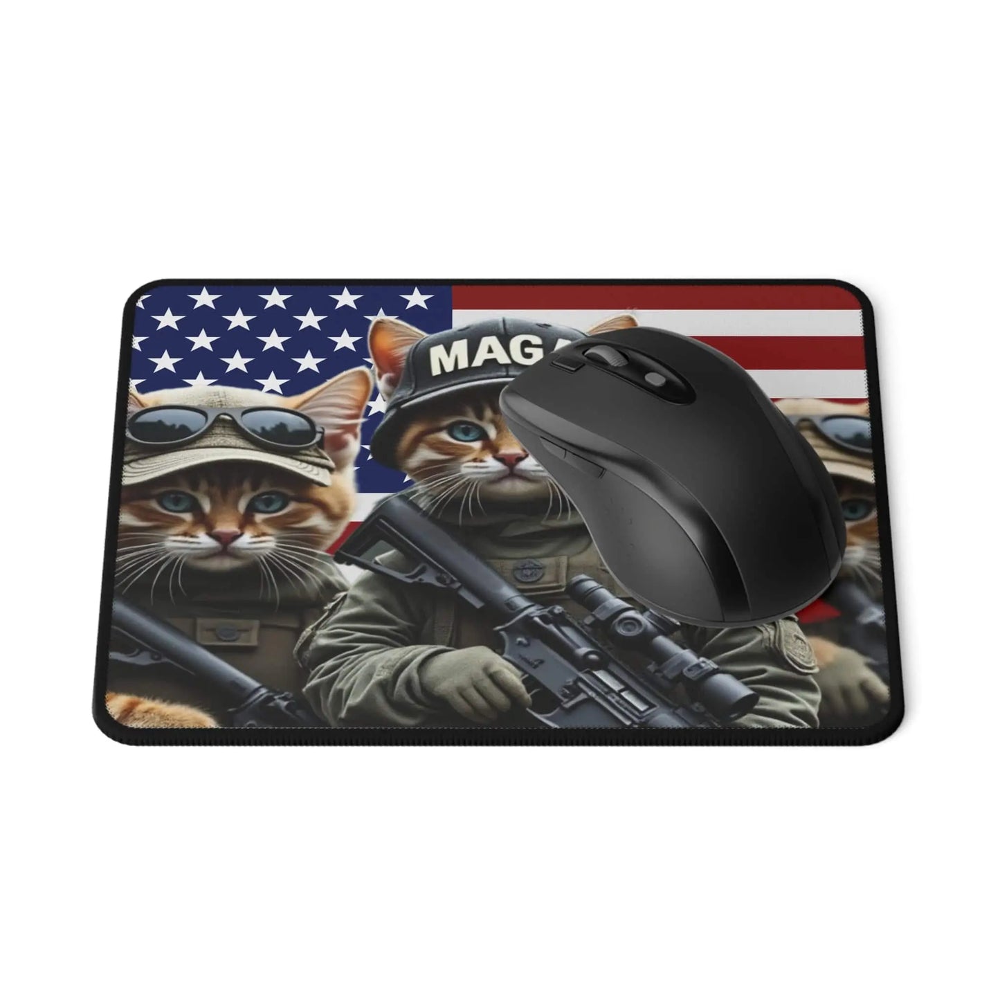 Mouse Pad - MAGA Cats Military Patriotic Trump Design - Galvaleos