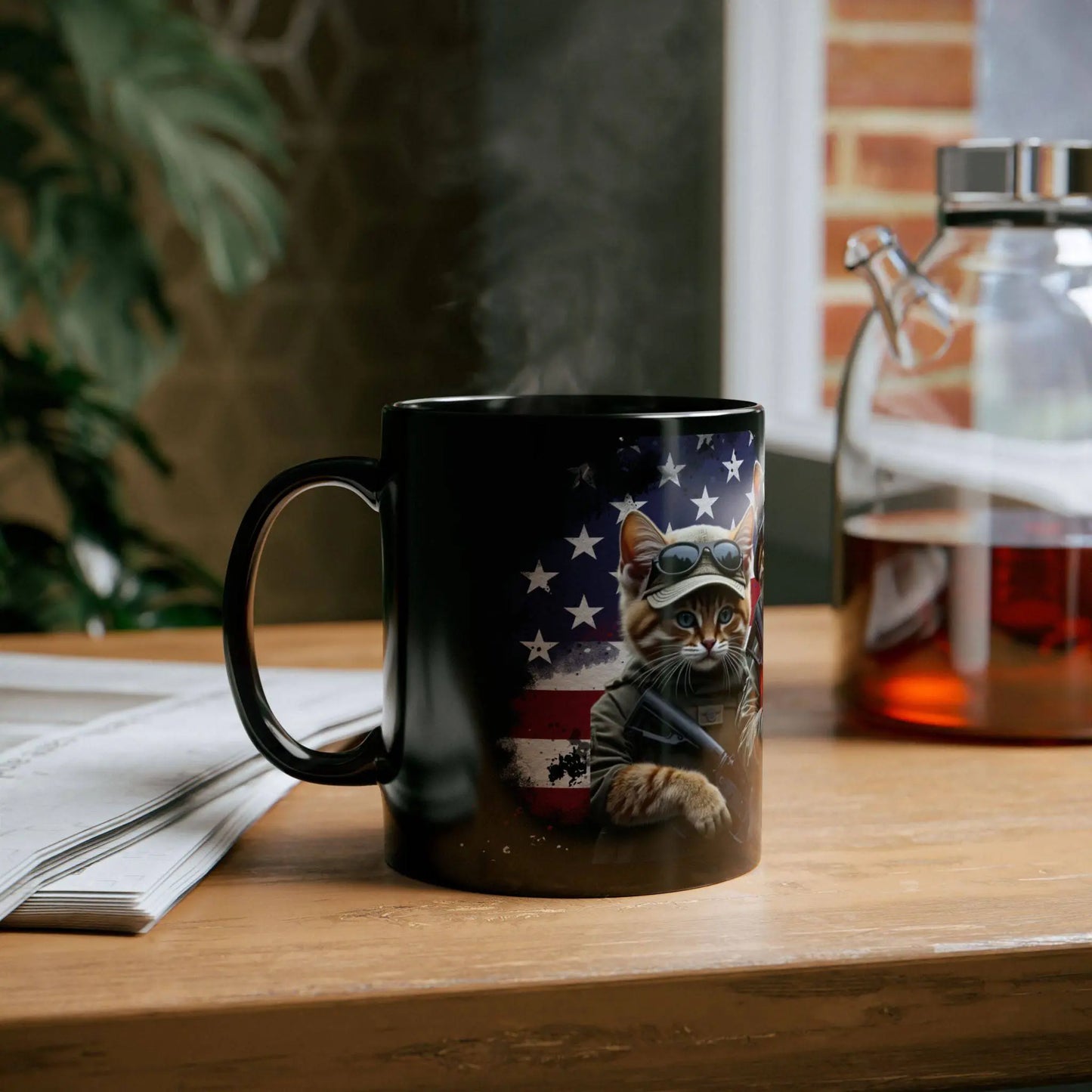 MAGA Military Cats, Patriotic USA Mug - Galvaleos