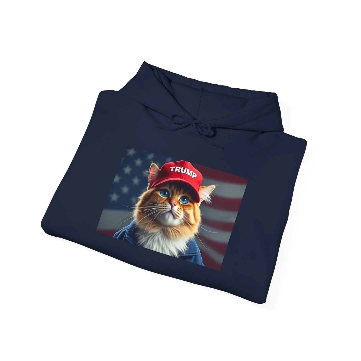 MAGA Cat Trump Hat Unisex Heavy Blend™ Hooded Sweatshirt - Galvaleos