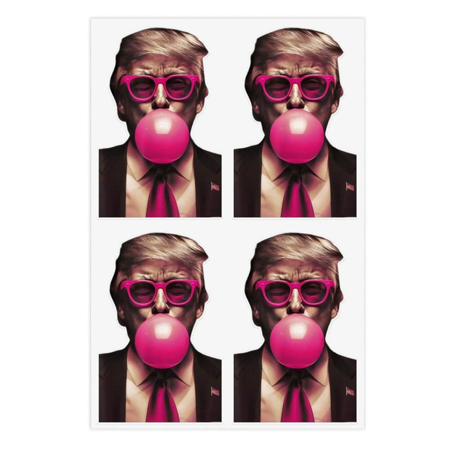 Humor Trump Sticker, Bubble Gum Trump, Funny Trump Stickers, Trump Presidential Election, Trump Humor Sticker Sheet - Galvaleos Galvaleos Galvaleos 6" × 4" / Transparent / Die-Cut Printify Paper products Humor Trump Sticker, Bubble Gum Trump, Funny Trump Stickers, Trump Presidential Election, Trump Humor Sticker Sheet