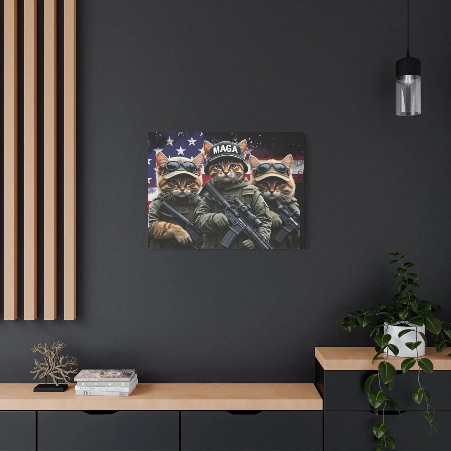 MAGA Tactical Military Cats, Trump, Patriotic Canvas - Canvas Print - Galvaleos