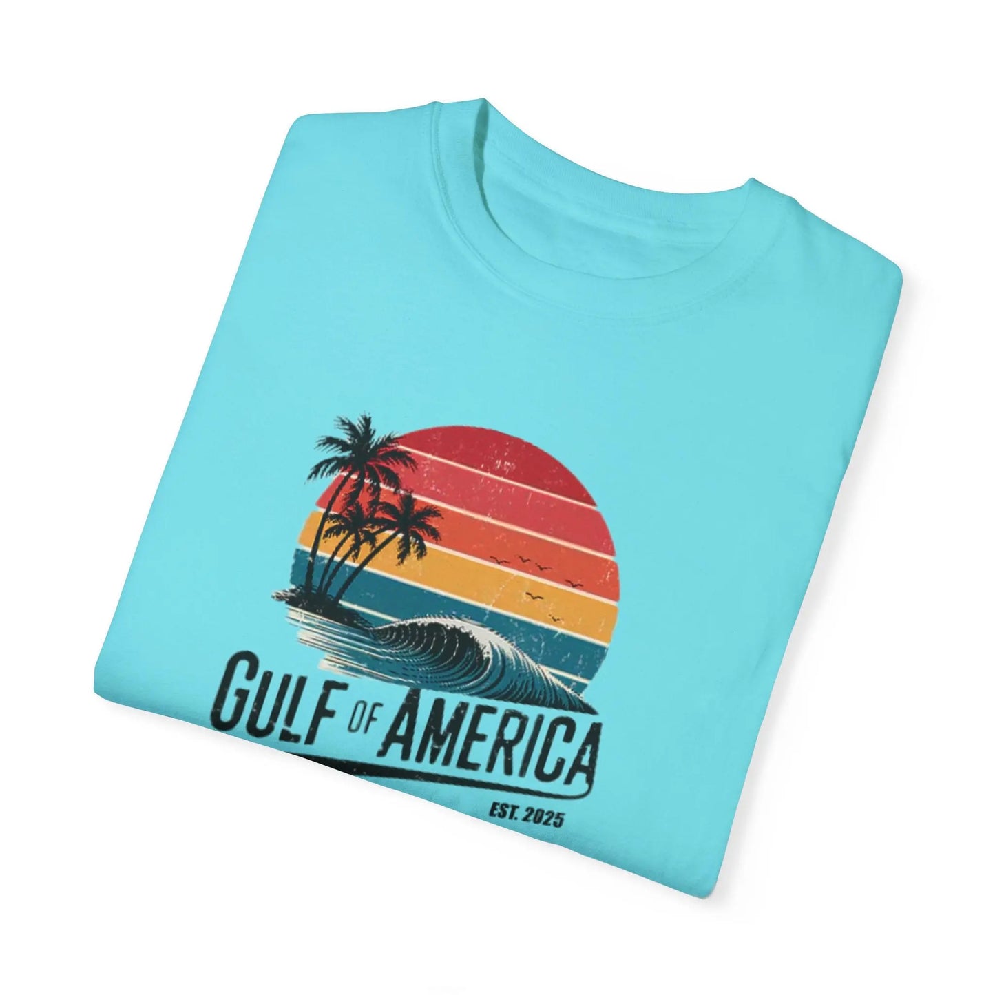 Gulf of America Garment-Dyed T-shirt, Beach Vibes Tee, Summer Apparel, Travel Shirt, Vacation Gift, Unisex Style - Galvaleos
