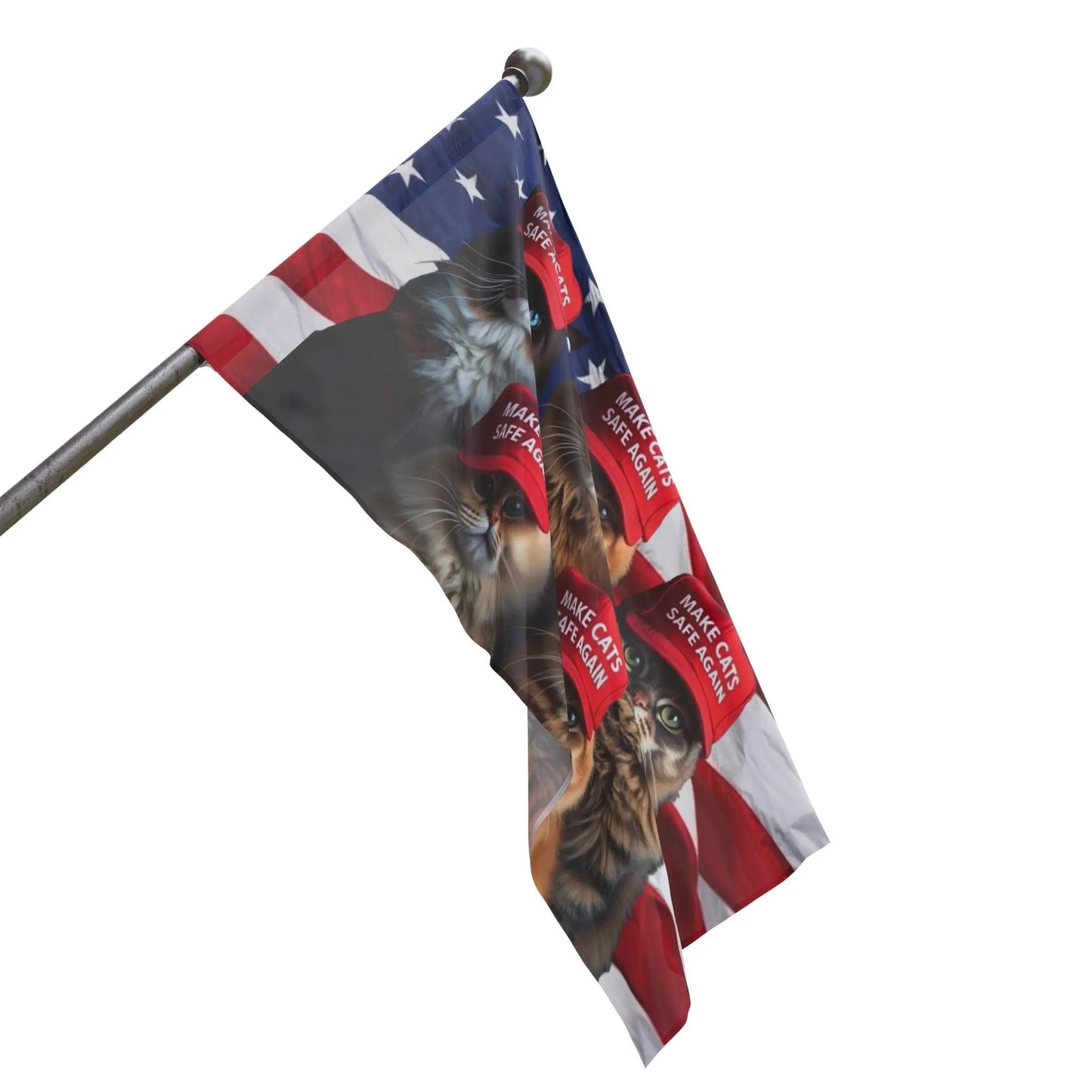 Make Cats Safe Again American Flag, Cat Lover Gift, Patriotic Decor, USA Flag, Political Statement - Galvaleos