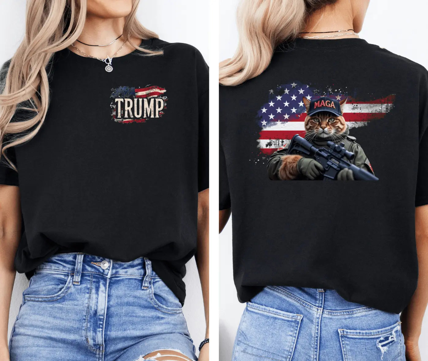 T-Shirt - MAGA Vote Trump Save Our Cats Political Tee - Galvaleos