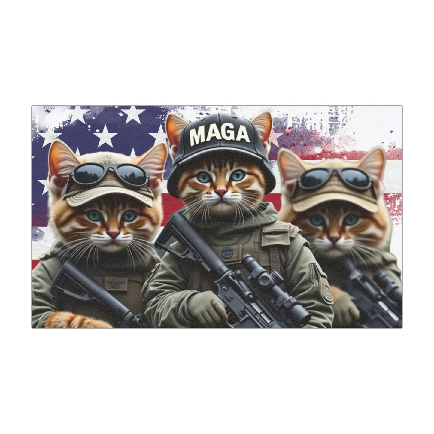 MAGA Military Cats Tailgate, Fridge Magnet - Galvaleos