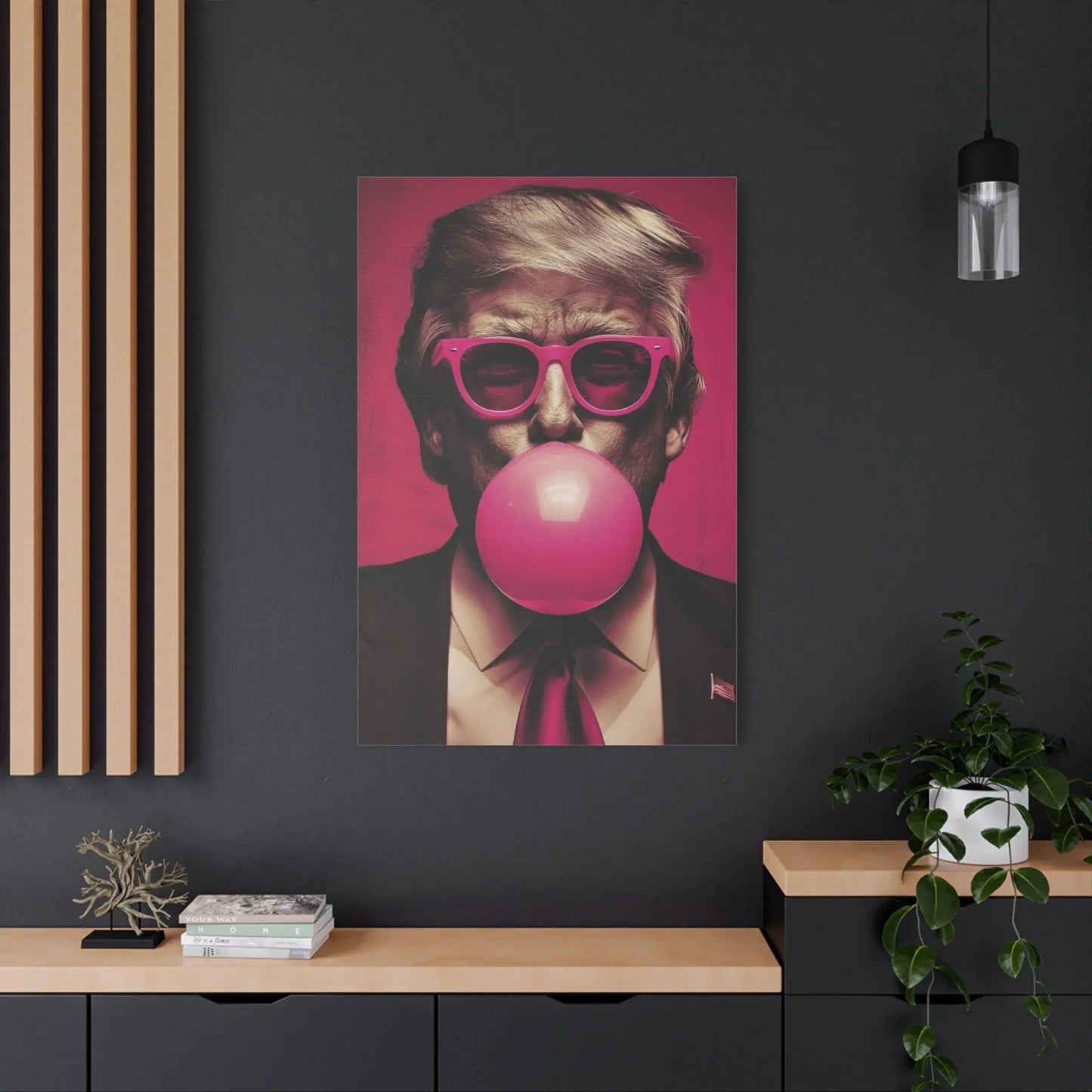 Donald Trump Bubble Gum Art - Stretched Canvas - Galvaleos