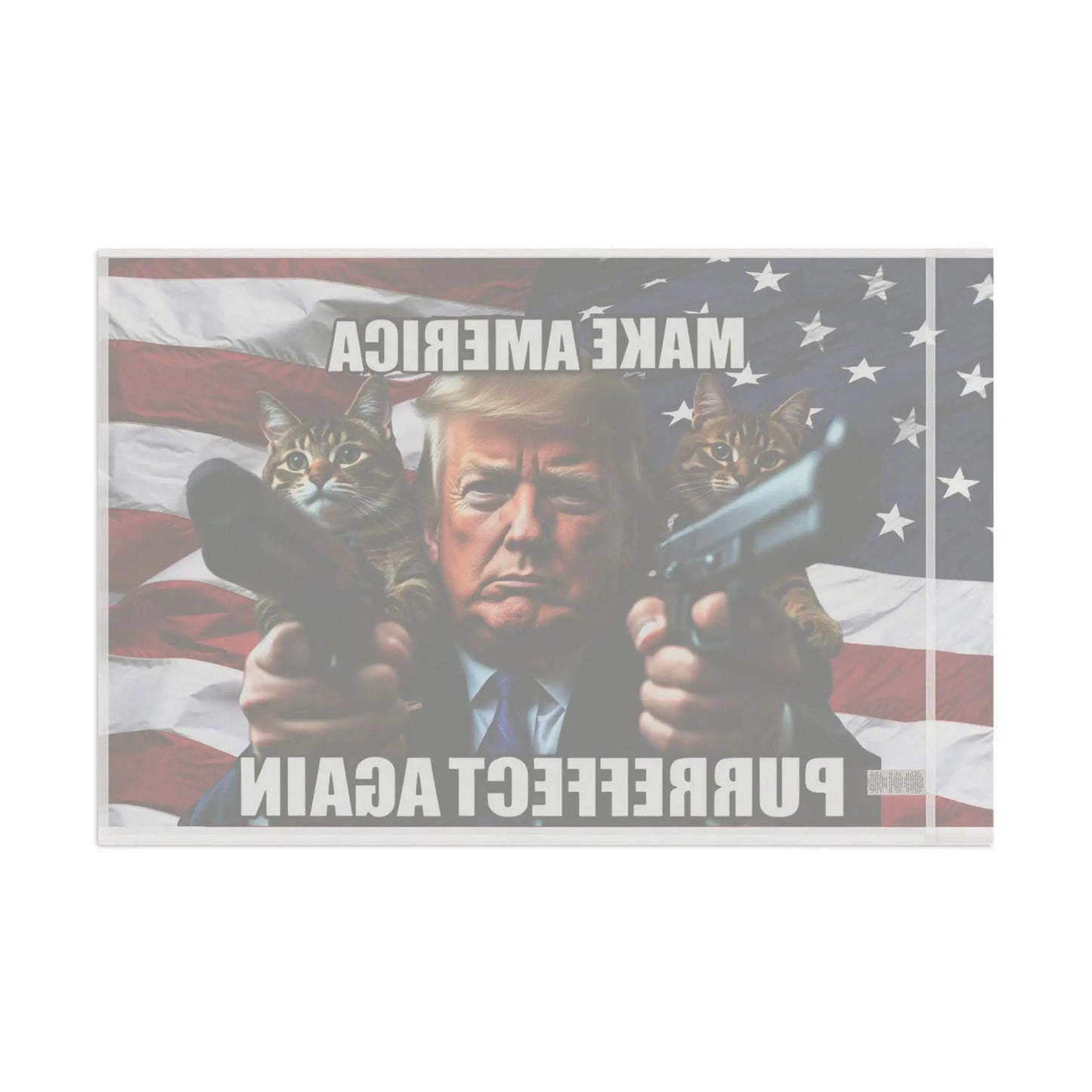 Trump Cat American Flag, Make America Purrfect Again, Patriotic, USA - Galvaleos