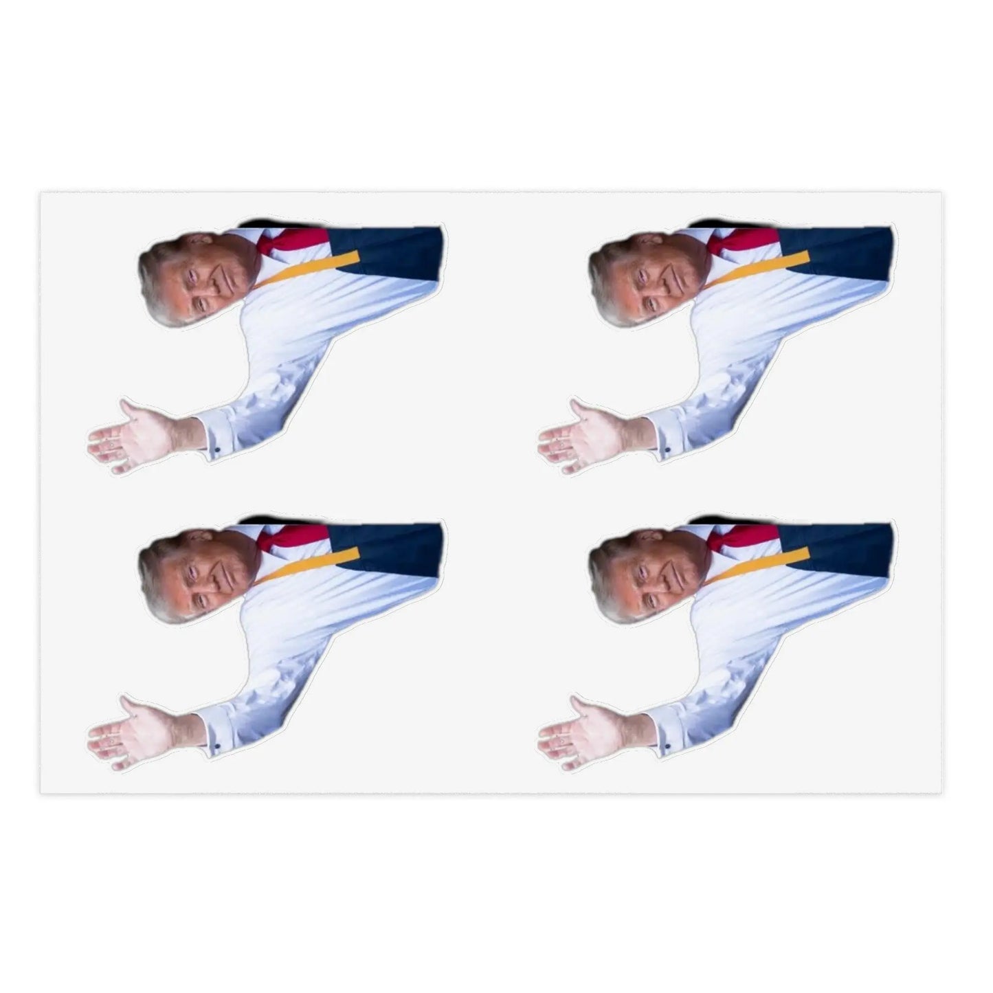 Trump Wave, McDonalds Trump, Funny Trump Stickers, Trump Presidential Election, Trump Humor Sticker Sheet - Galvaleos Galvaleos Galvaleos 6" × 4" / Transparent / Die-Cut Printify Paper products Trump Wave, McDonalds Trump, Funny Trump Stickers, Trump Presidential Election, Trump Humor Sticker Sheet