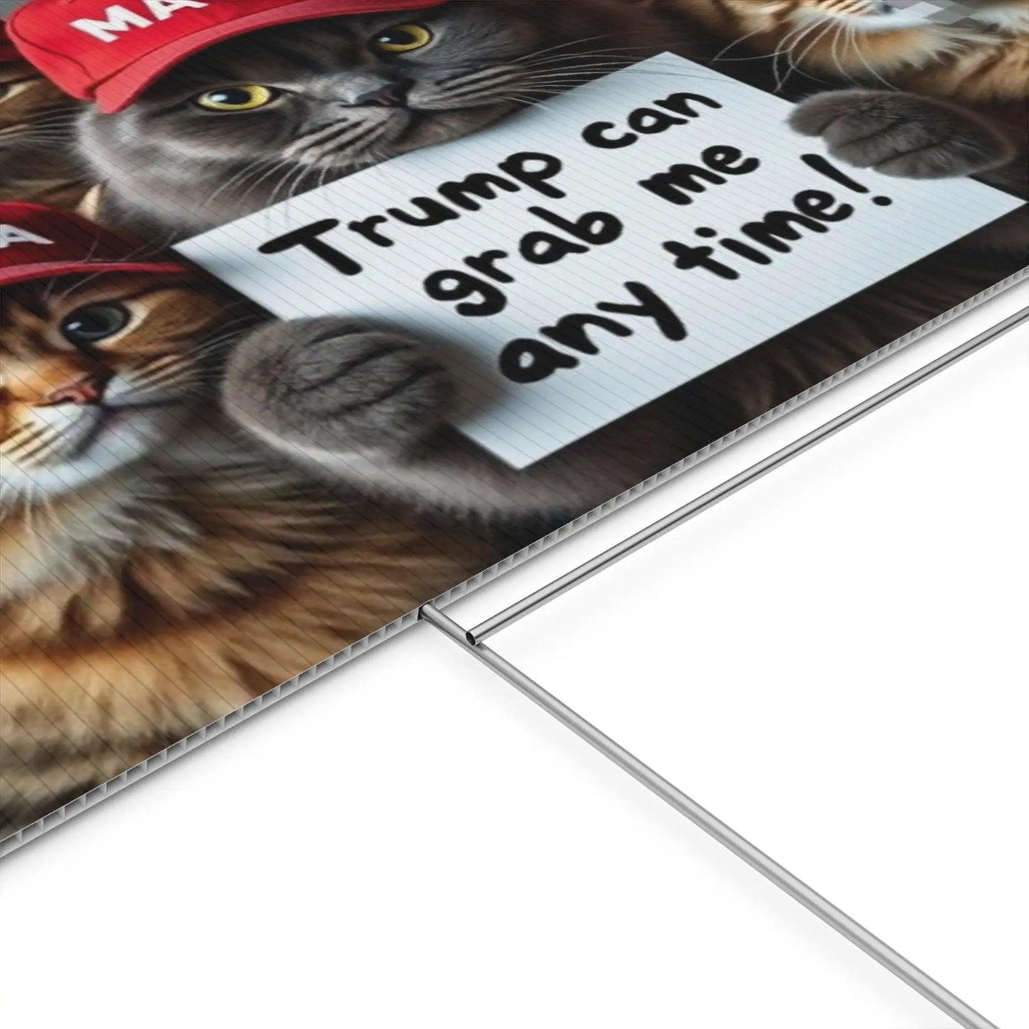 Yard Sign - Trump Can Grab Me Anytime Cat Sign - Galvaleos