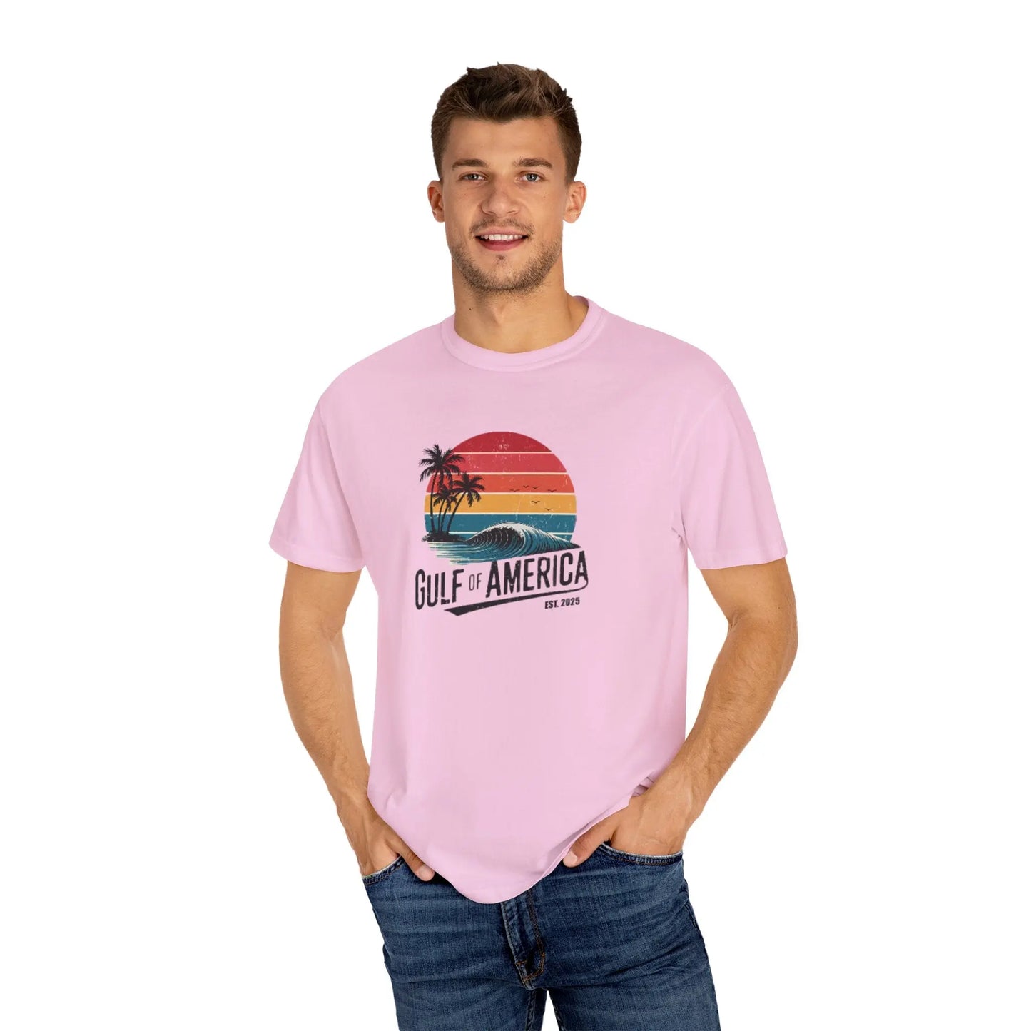 Gulf of America Garment-Dyed T-shirt, Beach Vibes Tee, Summer Apparel, Travel Shirt, Vacation Gift, Unisex Style - Galvaleos