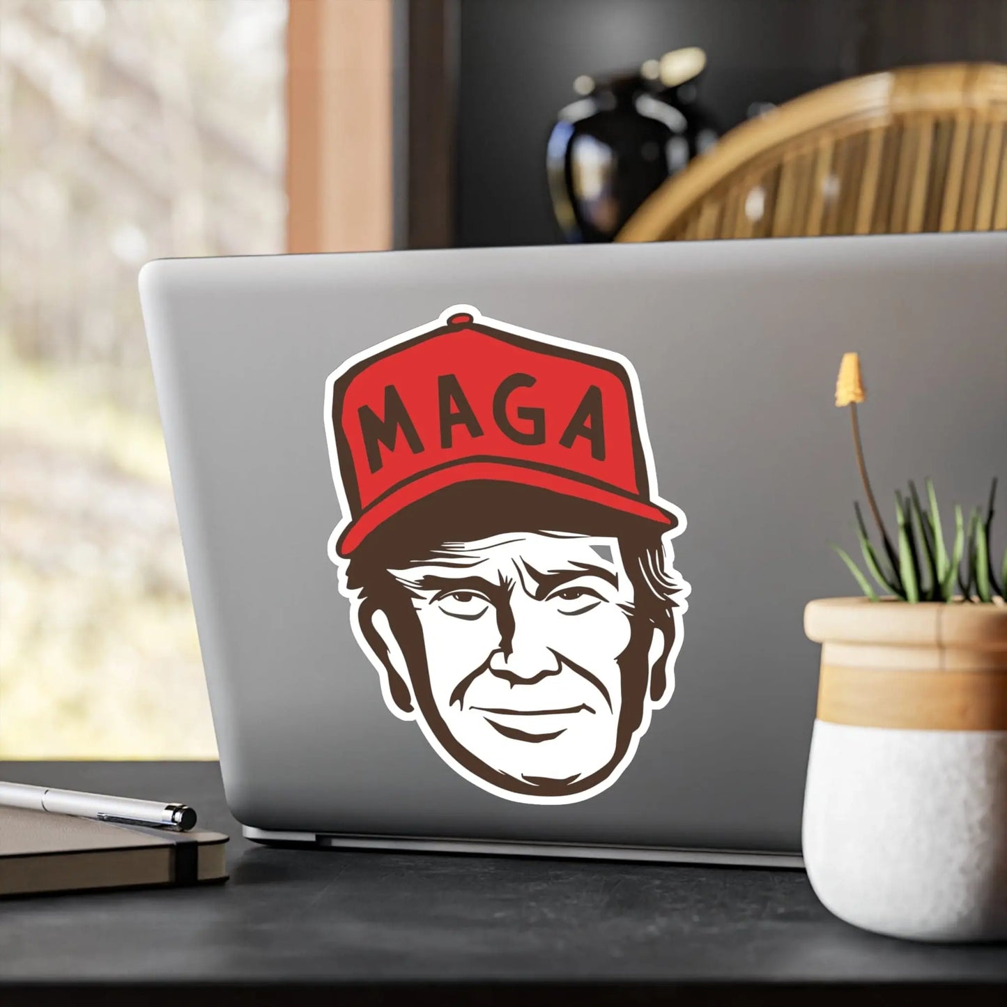 Trump MAGA Kiss-Cut Vinyl Decal Sticker, Bumper Sticker, USA President Supporter Gift, Trump Car Window Cling Decor, - Galvaleos