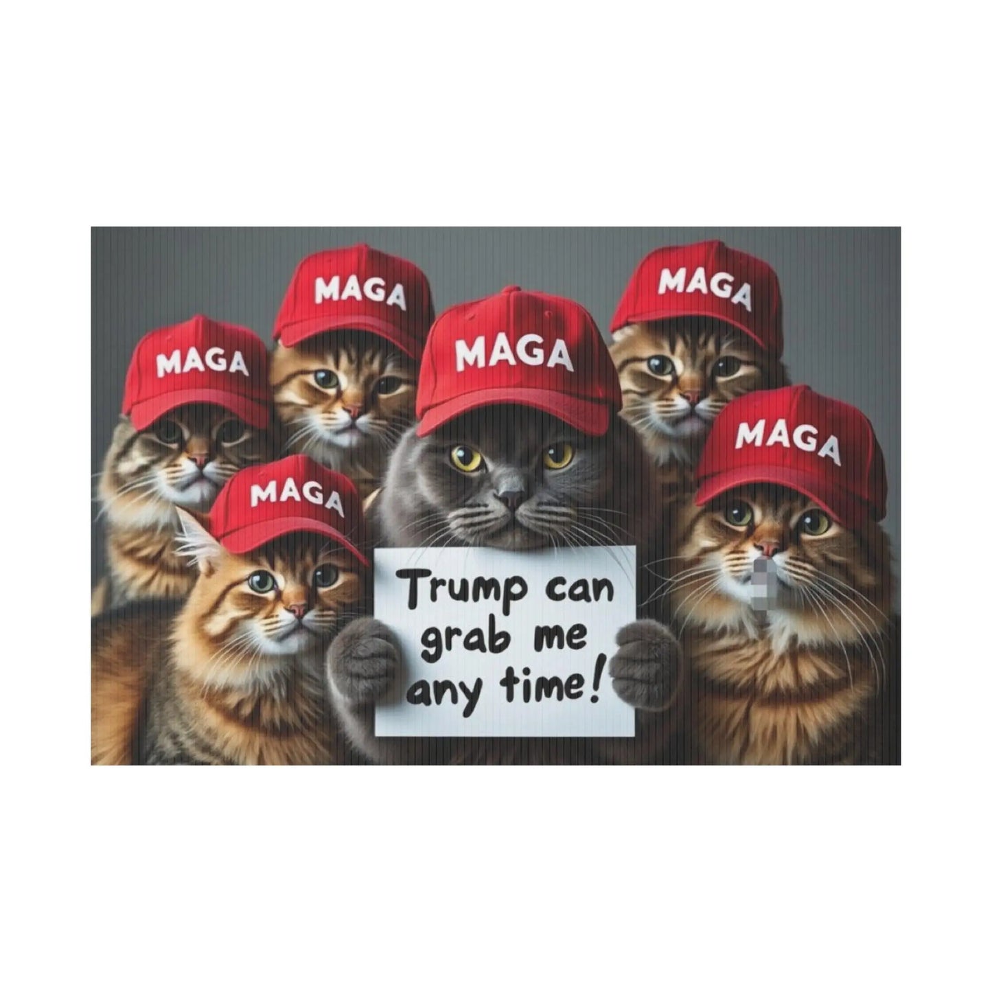Yard Sign - Trump Can Grab Me Anytime Cat Sign - Galvaleos
