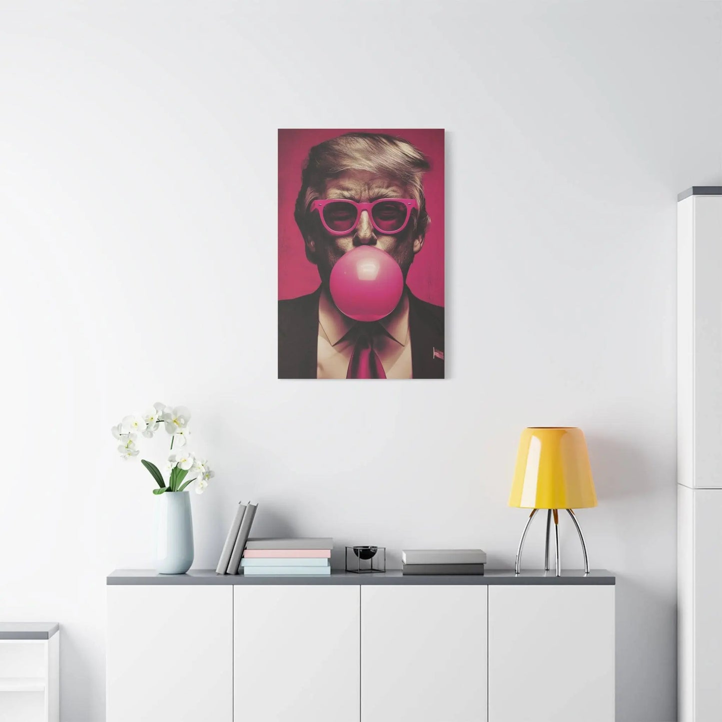 Donald Trump Bubble Gum Art - Stretched Canvas - Galvaleos