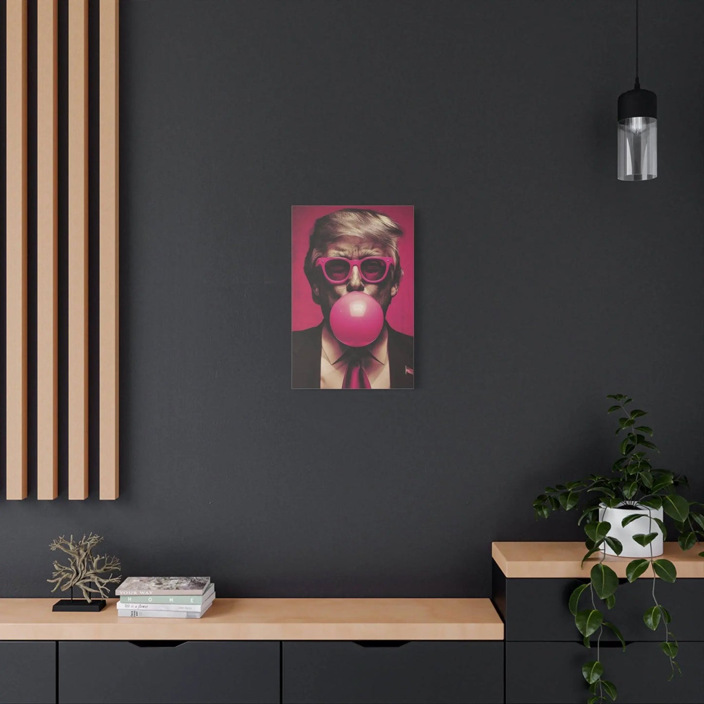 Donald Trump Bubble Gum Art - Stretched Canvas - Galvaleos