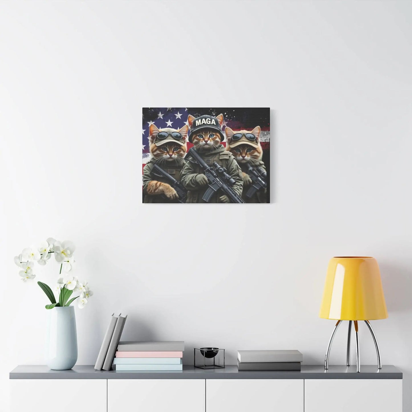 MAGA Tactical Military Cats, Trump, Patriotic Canvas - Canvas Print - Galvaleos