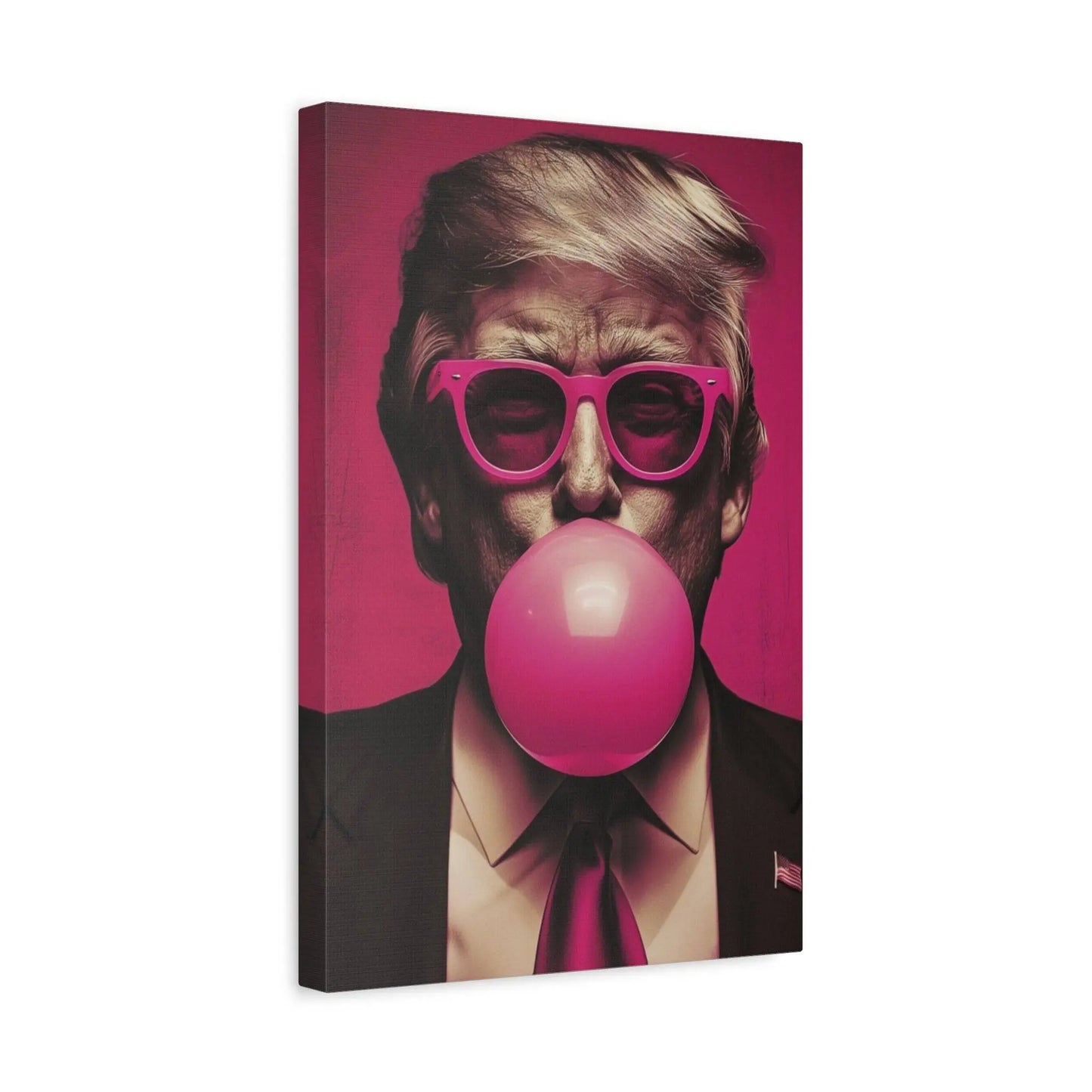 Donald Trump Bubble Gum Art - Stretched Canvas - Galvaleos