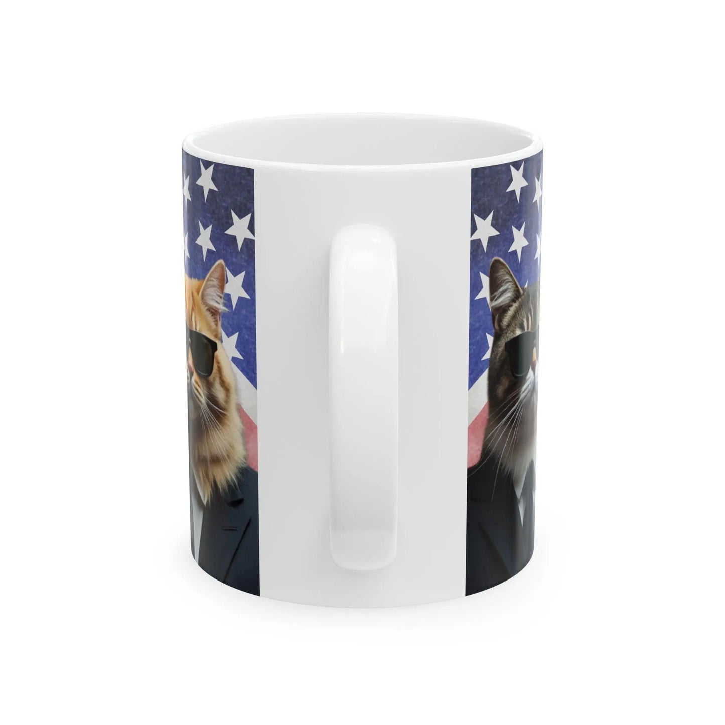 Cats in Black with President Trump, MAGA Cat Lover Mug - Galvaleos