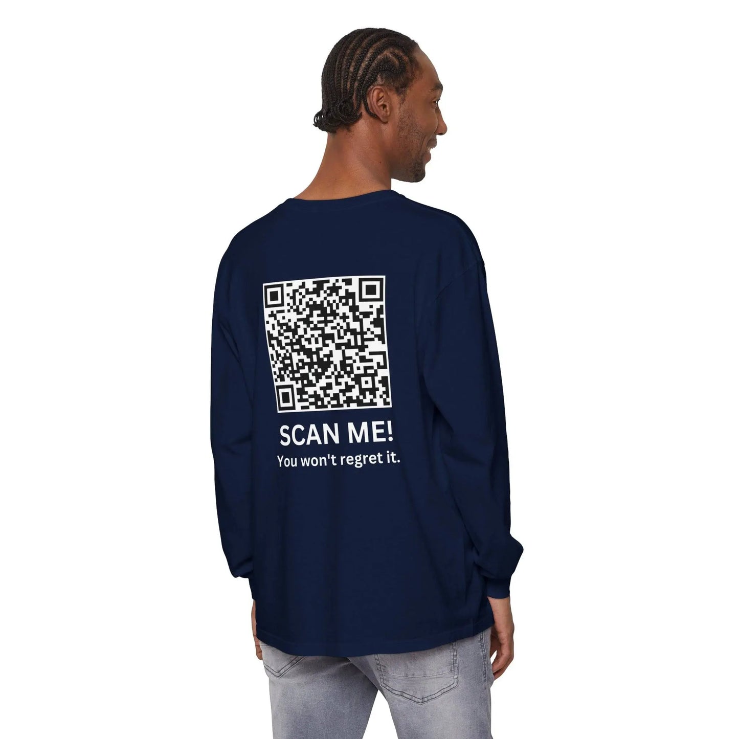 Trump YMCA Dance QR Code Long Sleeve Tshirt, Funny Comfort Colors Tee, Unisex Long Sleeve Shirt - Galvaleos