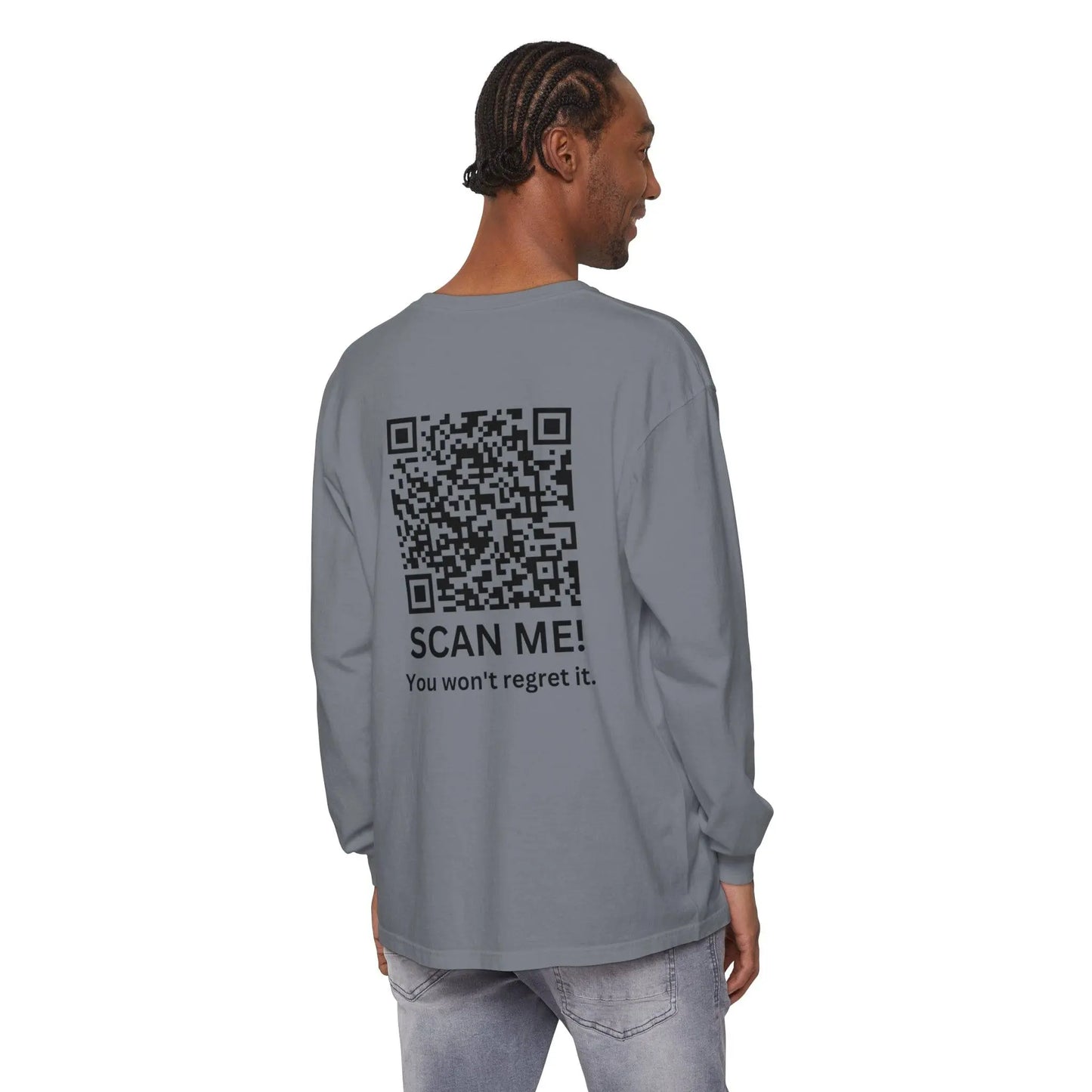 Trump YMCA Dance QR Code Long Sleeve Tshirt, Funny Comfort Colors Tee, Unisex Long Sleeve Shirt - Galvaleos