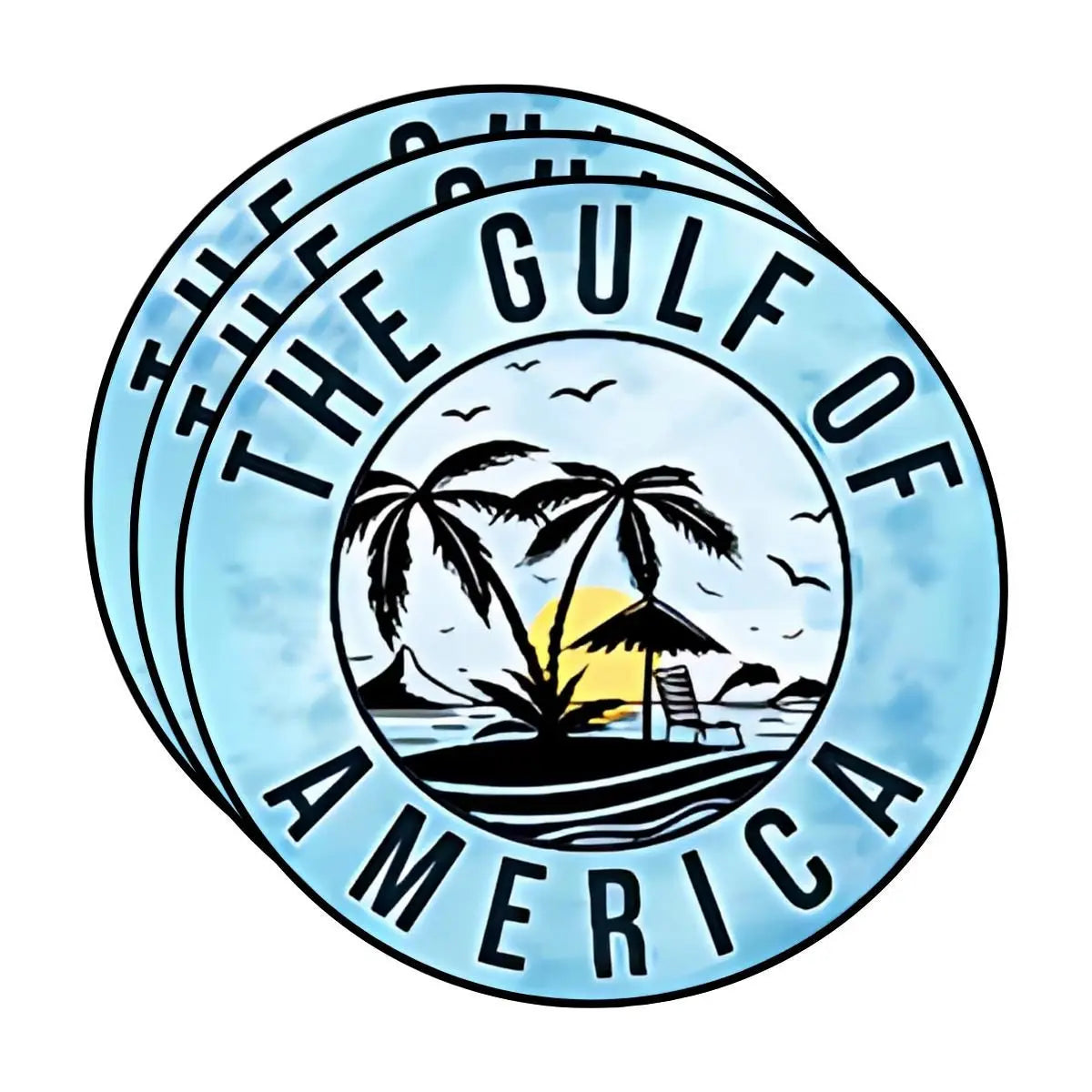 Gulf of America Vinyl Bumper Stickers, 3pc - Galvaleos