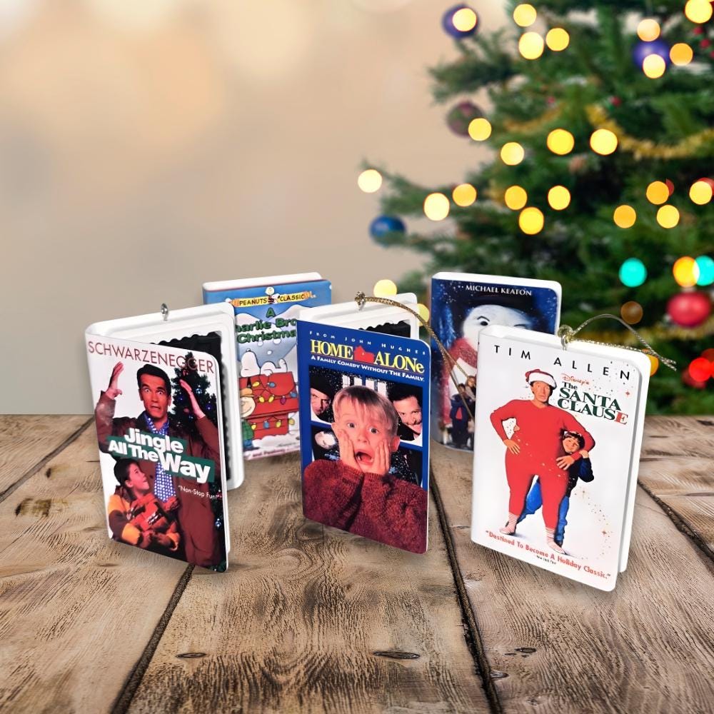 Custom Retro VHS Ornament - Personalized Vintage Movie Christmas Ornament - 80s 90s Nostalgia Gift - Pick Your Favorite Films