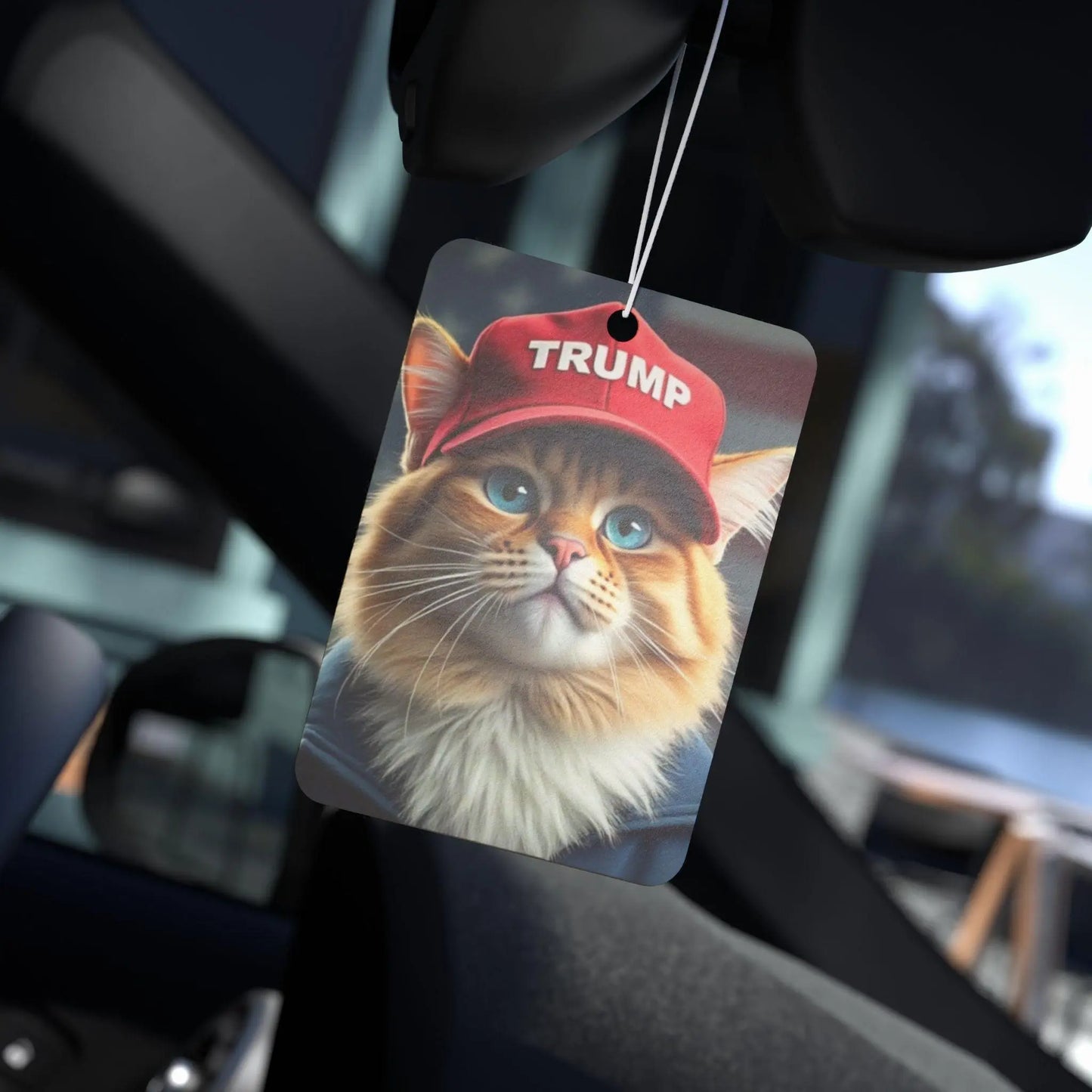 Cats for Trump Car Air Freshner, Political Car Accessory, Funny President Gift, Vehicle Scent Diffuser, Unique Novelty Item - Galvaleos