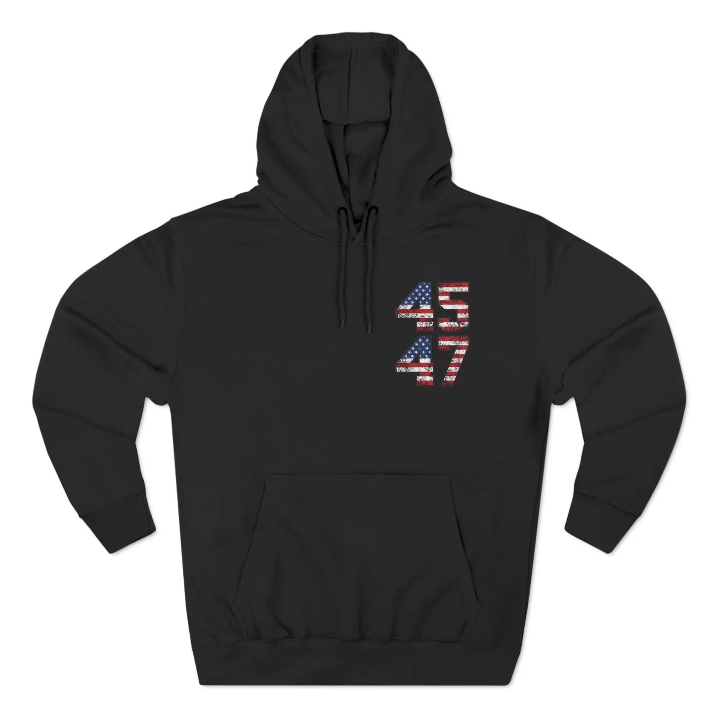 45 47 President Trump Three-Panel Fleece Hoodie - Galvaleos