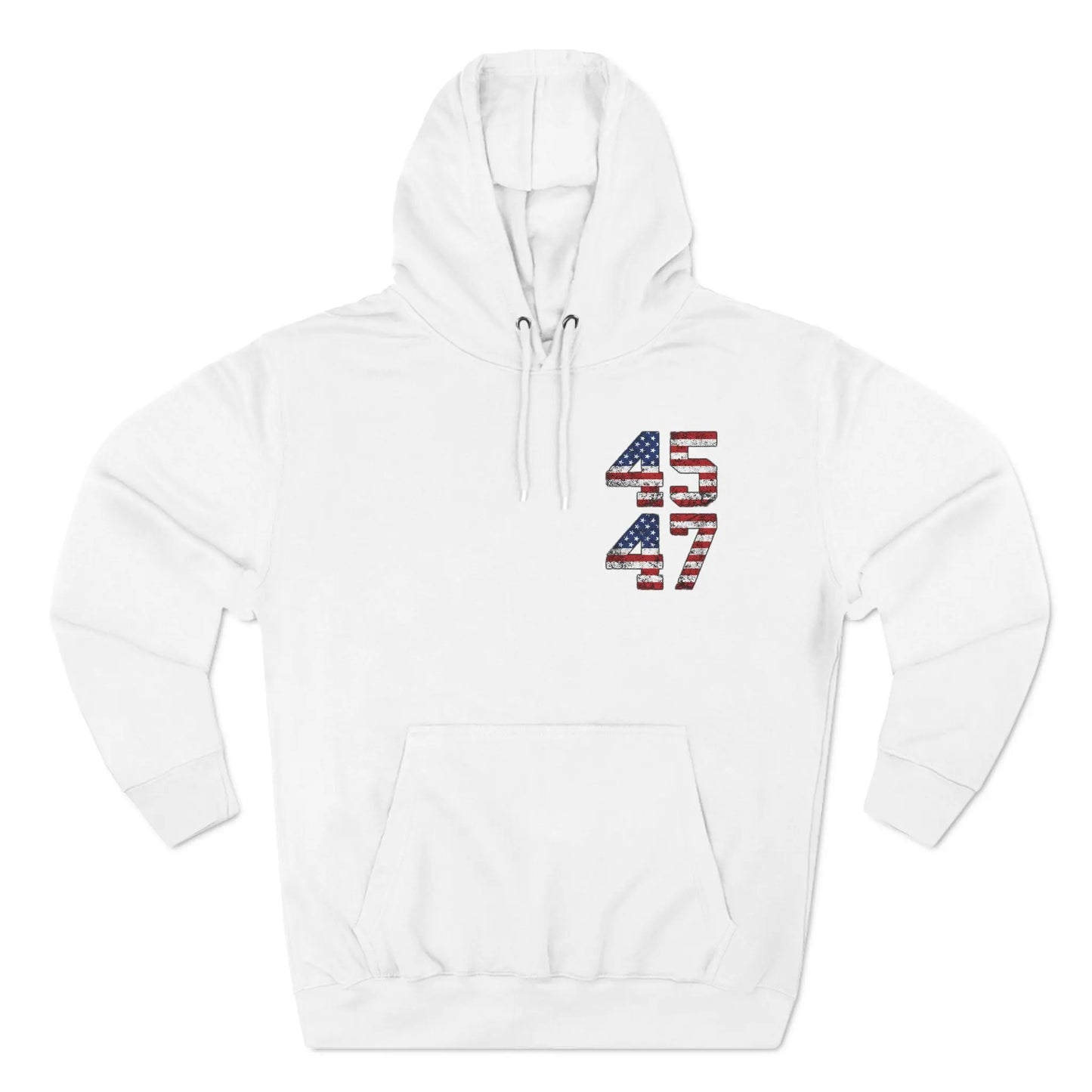 45 47 President Trump Three-Panel Fleece Hoodie - Galvaleos