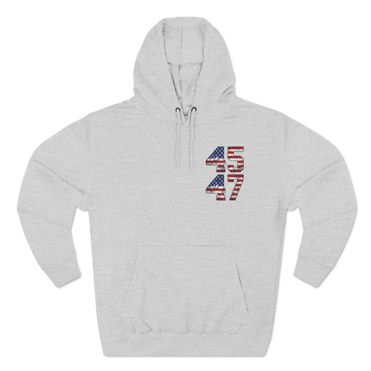 45 47 President Trump Three-Panel Fleece Hoodie - Galvaleos
